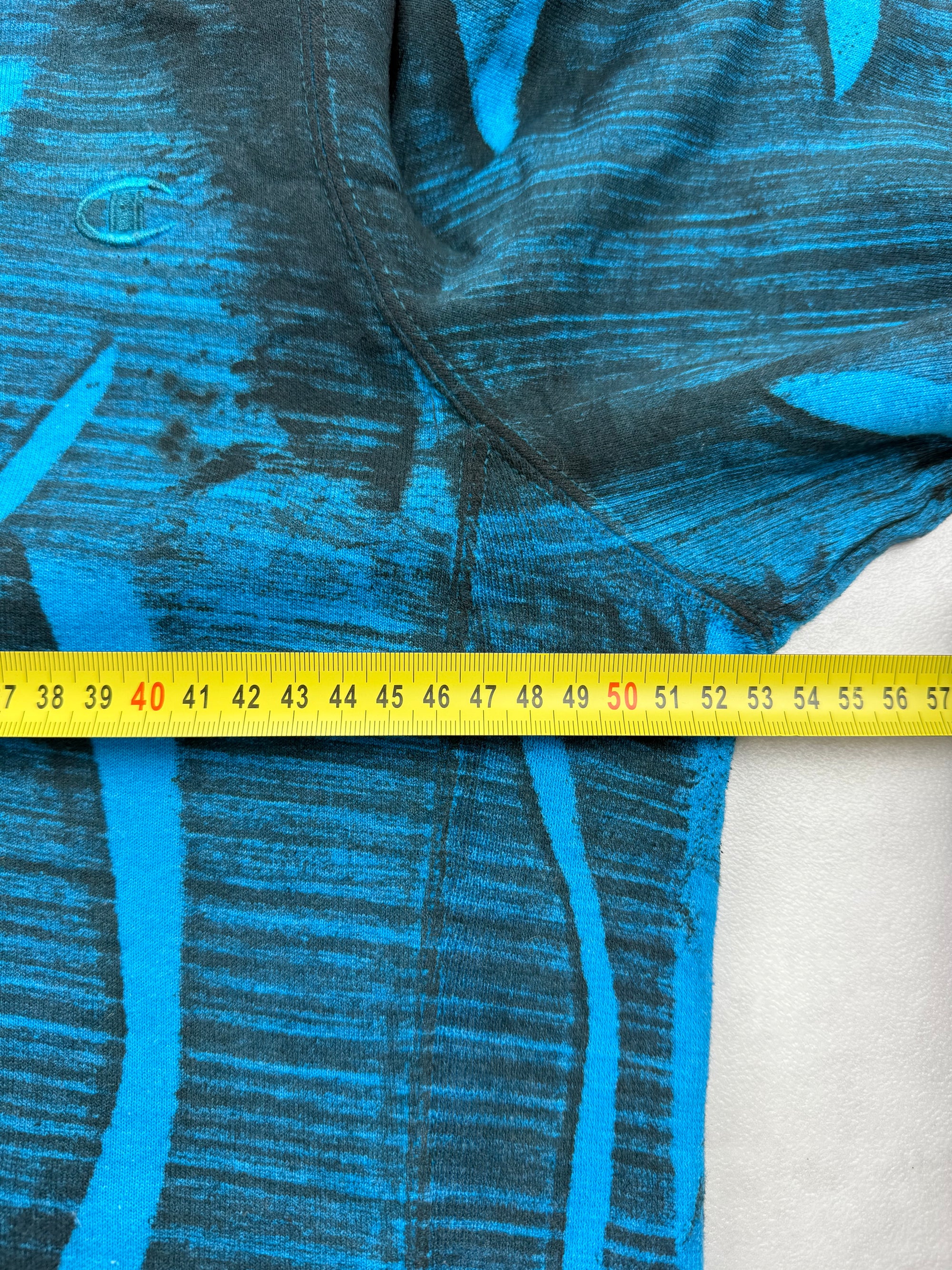 Sweat Champion Éco Motif Abstrait Bleu & Noir Tie & Dye - Taille S