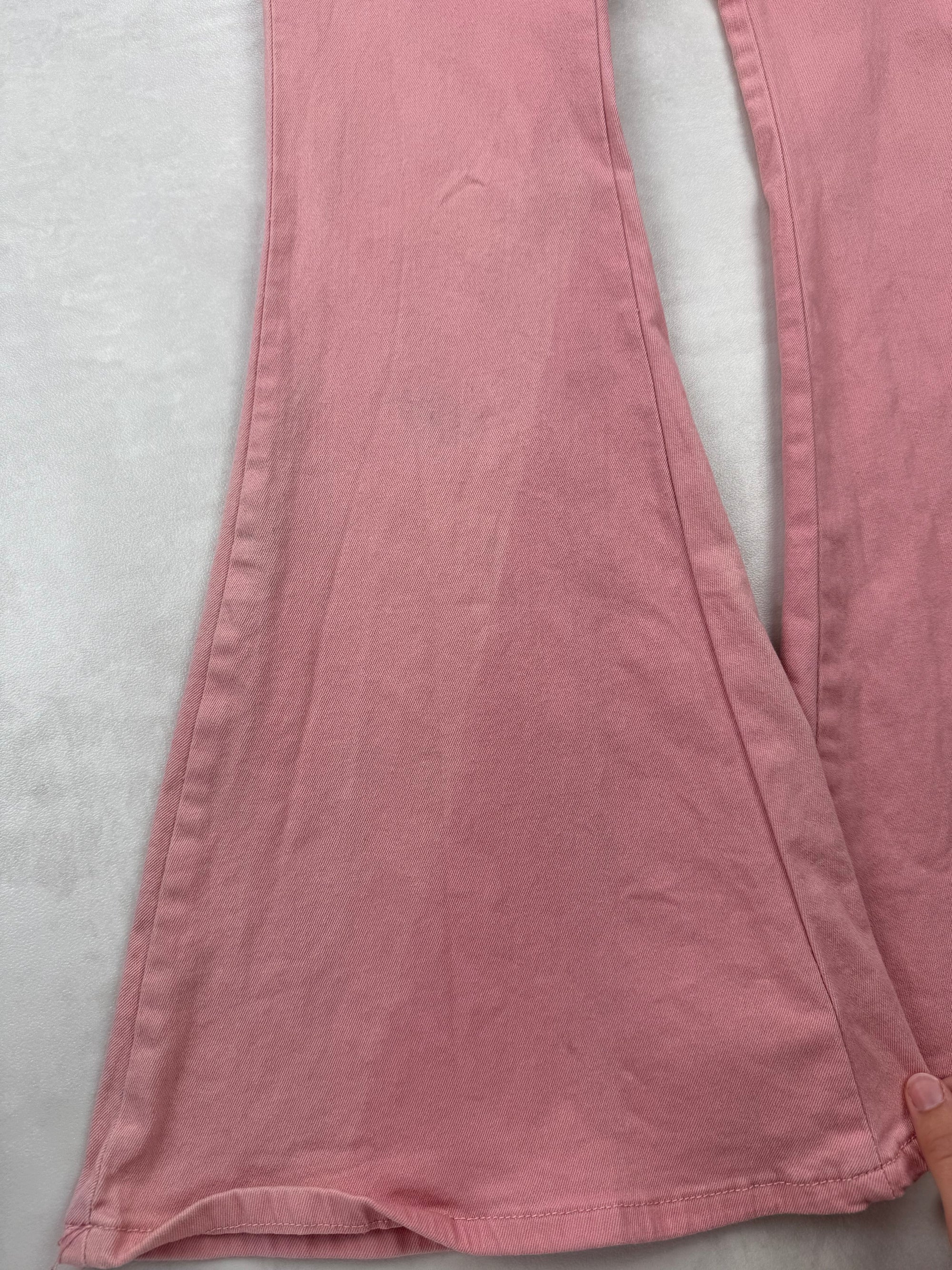 Pantalon Super Flare Rose Poudré Taille Haute - Style 70s - Taille 36