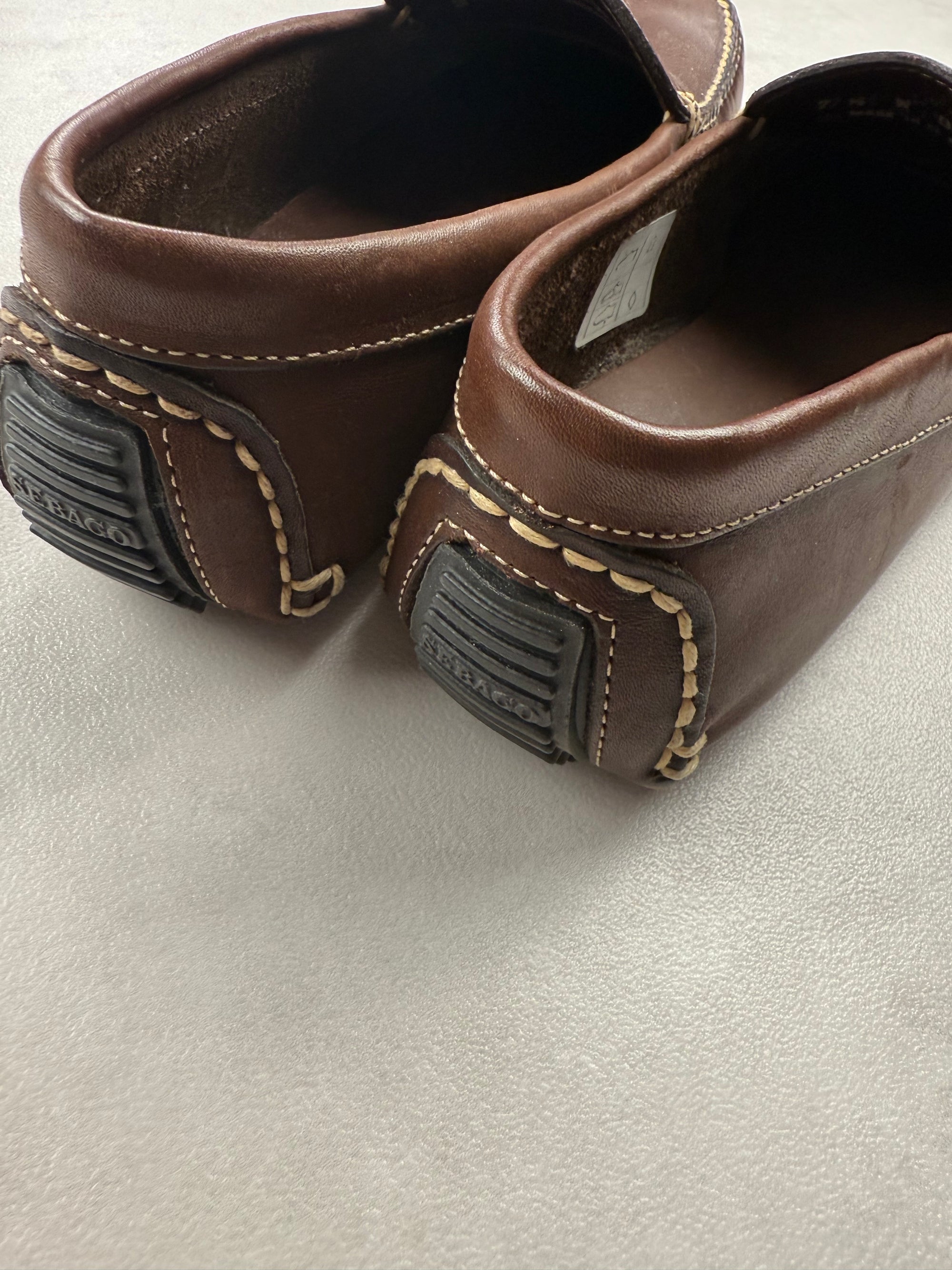 Mocassins Sebago Driver Cuir Marron Semelle Picots - Taille 40,5
