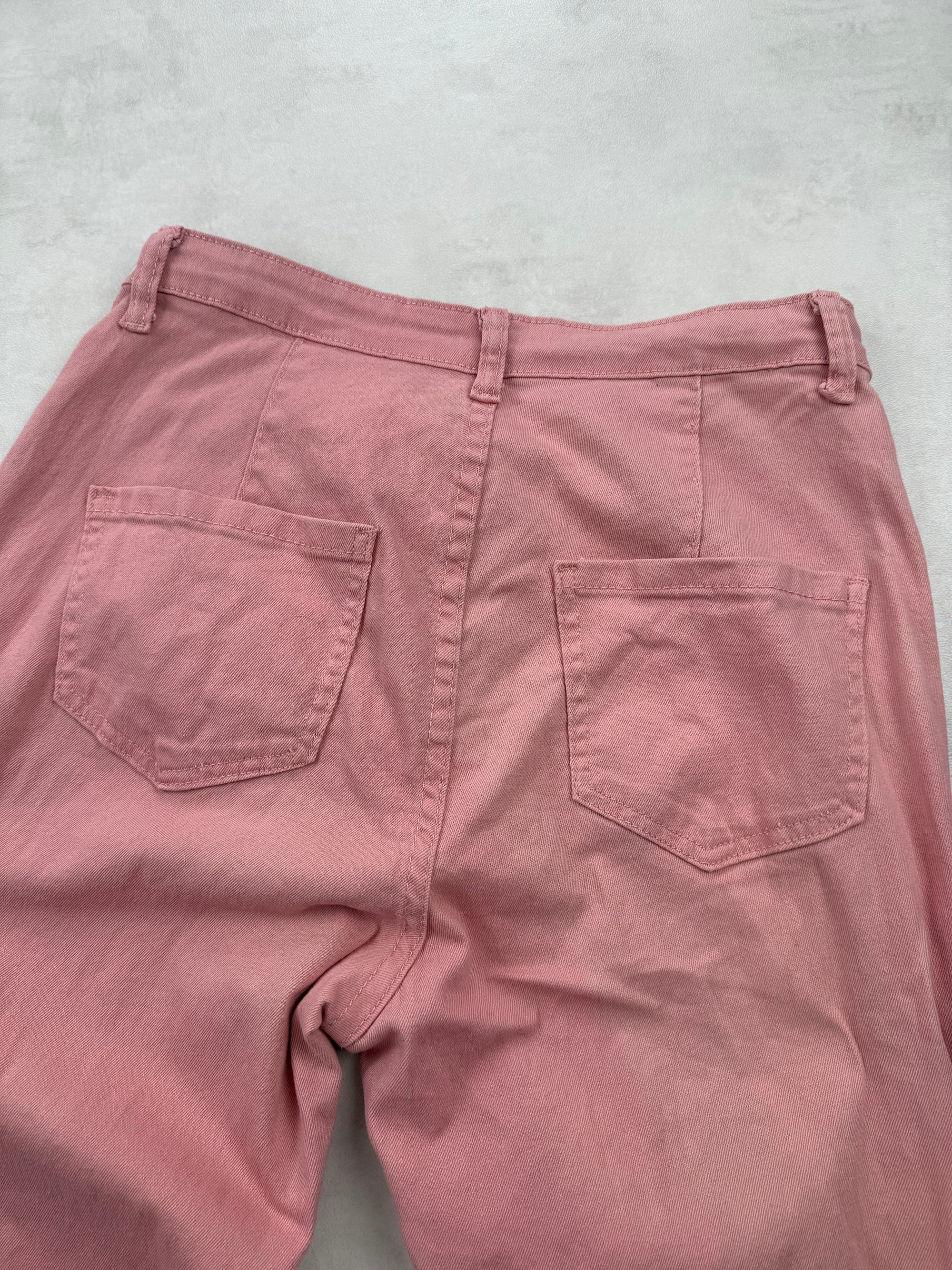 Pantalon Super Flare Rose Poudré Taille Haute - Style 70s - Taille 36