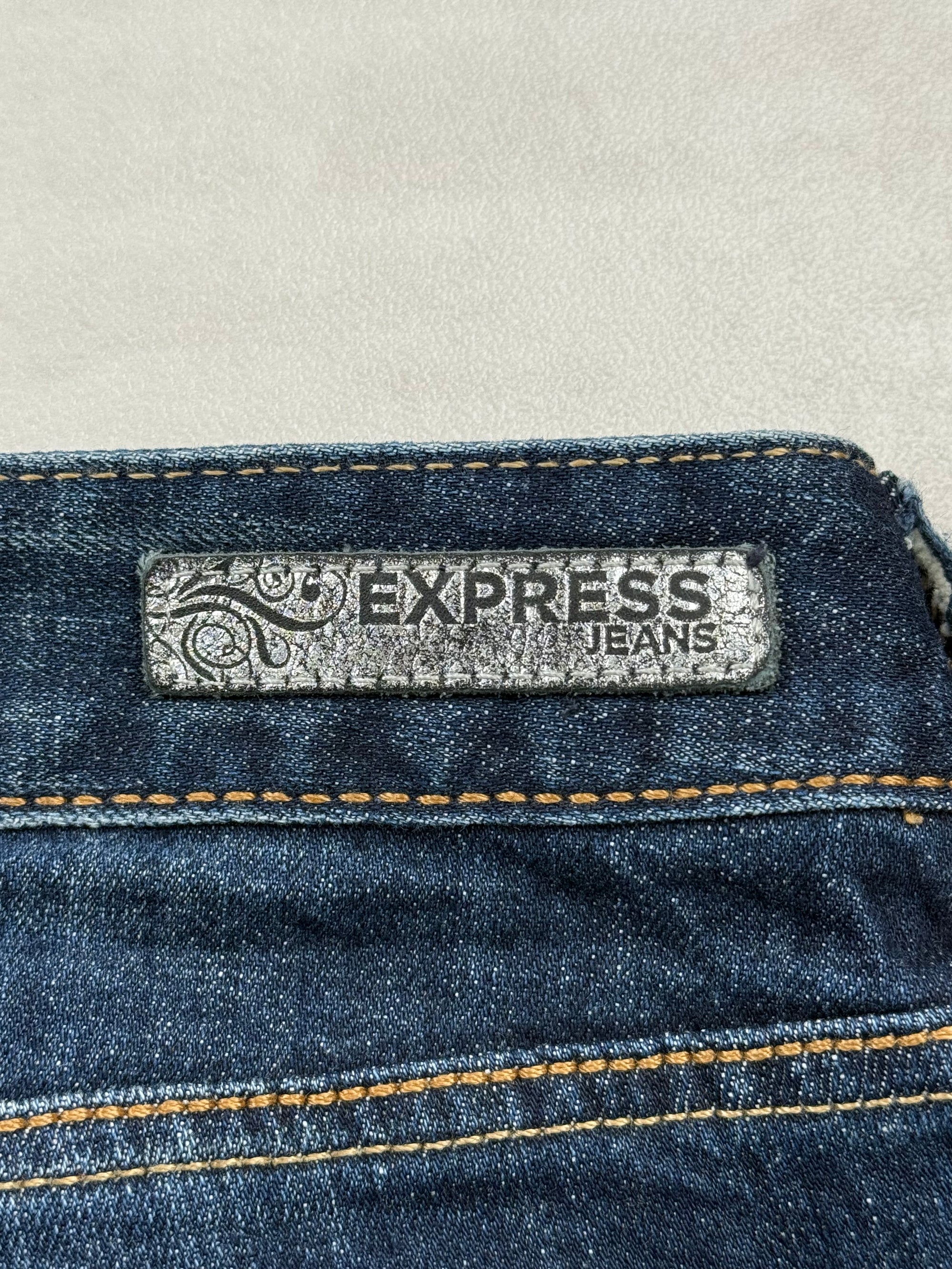 Jean Express Boot Cut Low Rise Denim Bleu Foncé - Taille 40