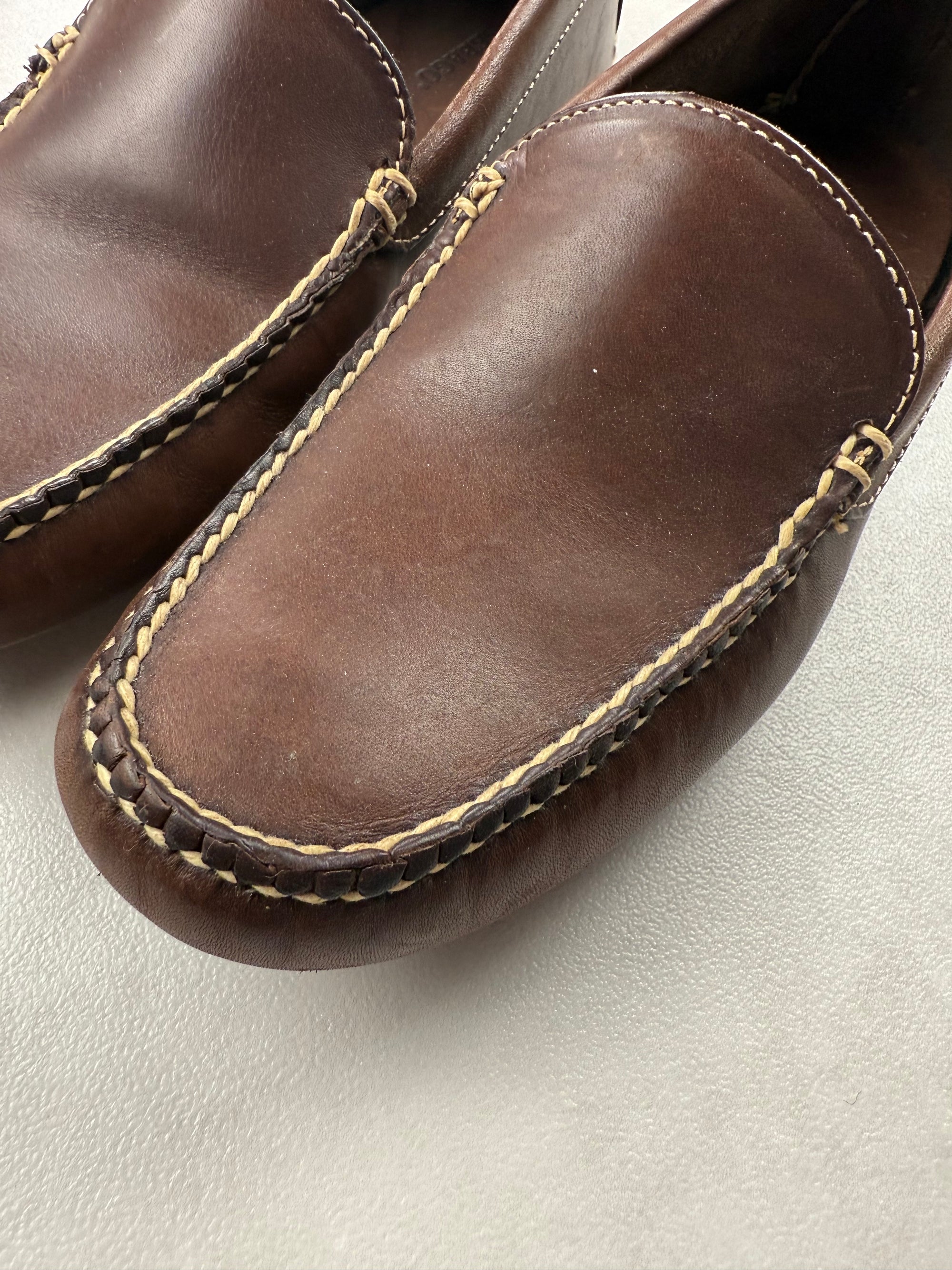 Mocassins Sebago Driver Cuir Marron Semelle Picots - Taille 40,5