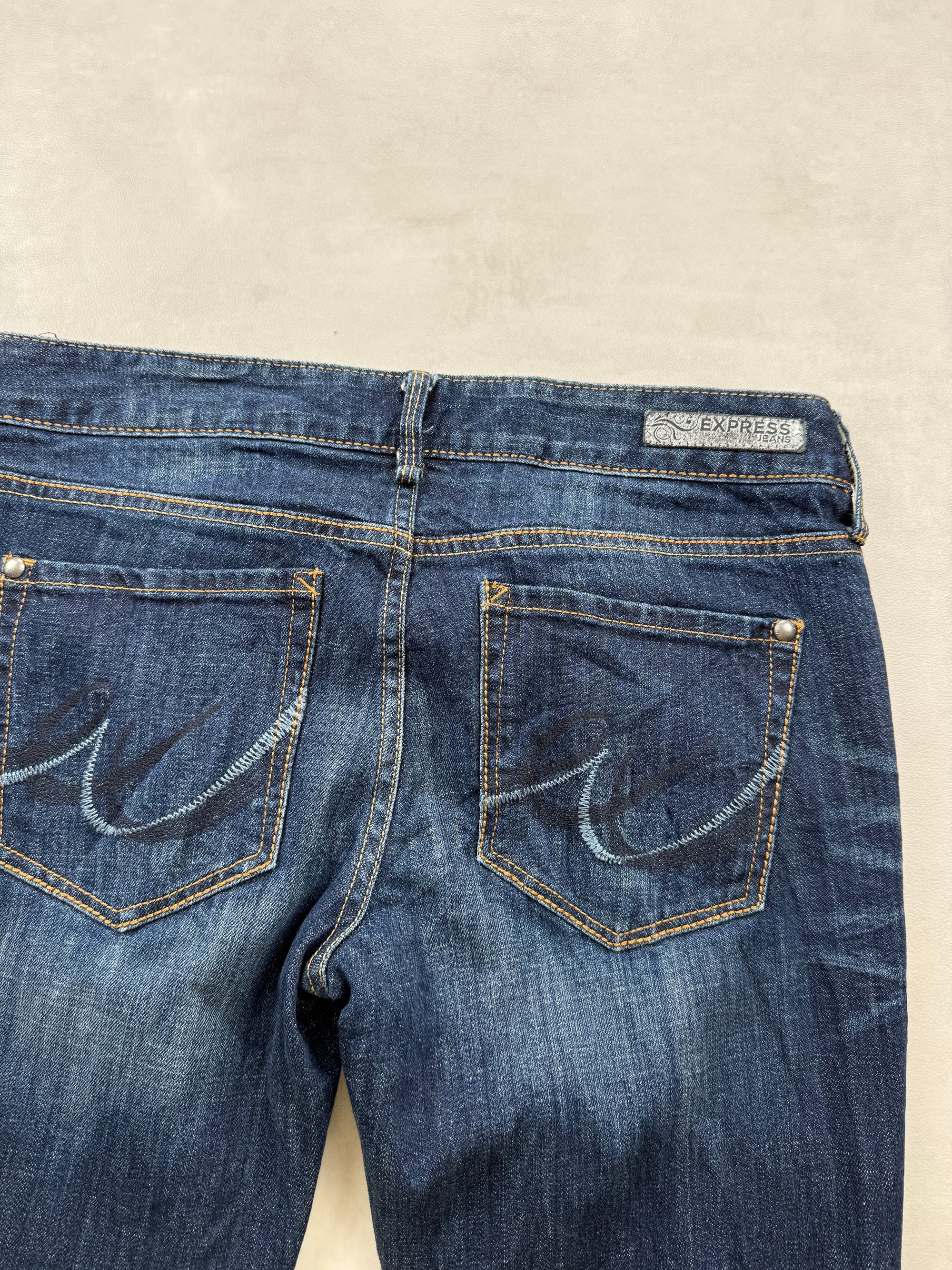 Jean Express Boot Cut Low Rise Denim Bleu Foncé - Taille 40