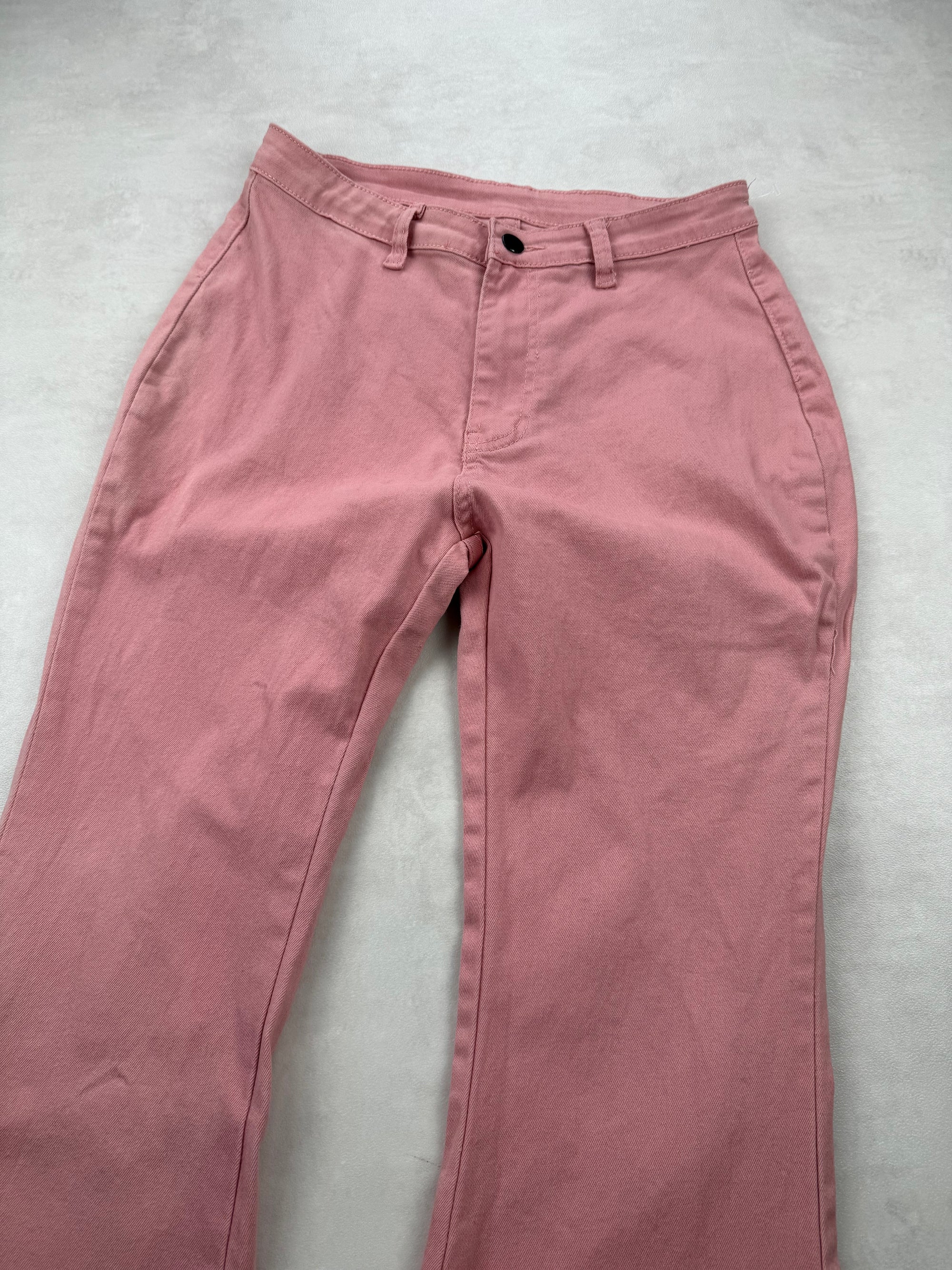 Pantalon Super Flare Rose Poudré Taille Haute - Style 70s - Taille 36