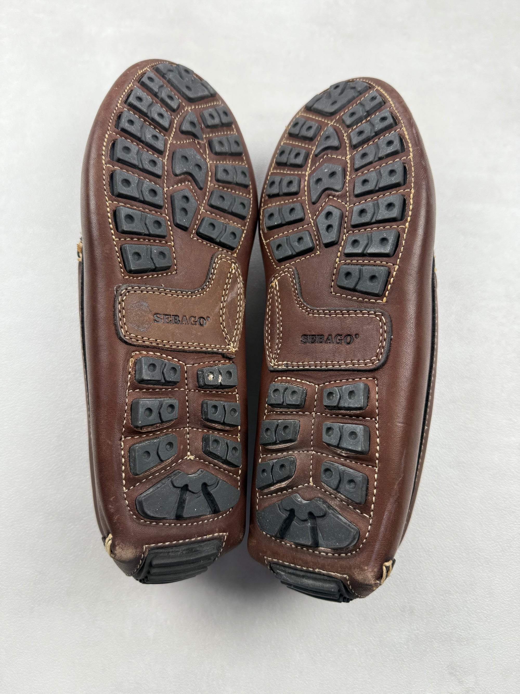 Mocassins Sebago Driver Cuir Marron Semelle Picots - Taille 40,5