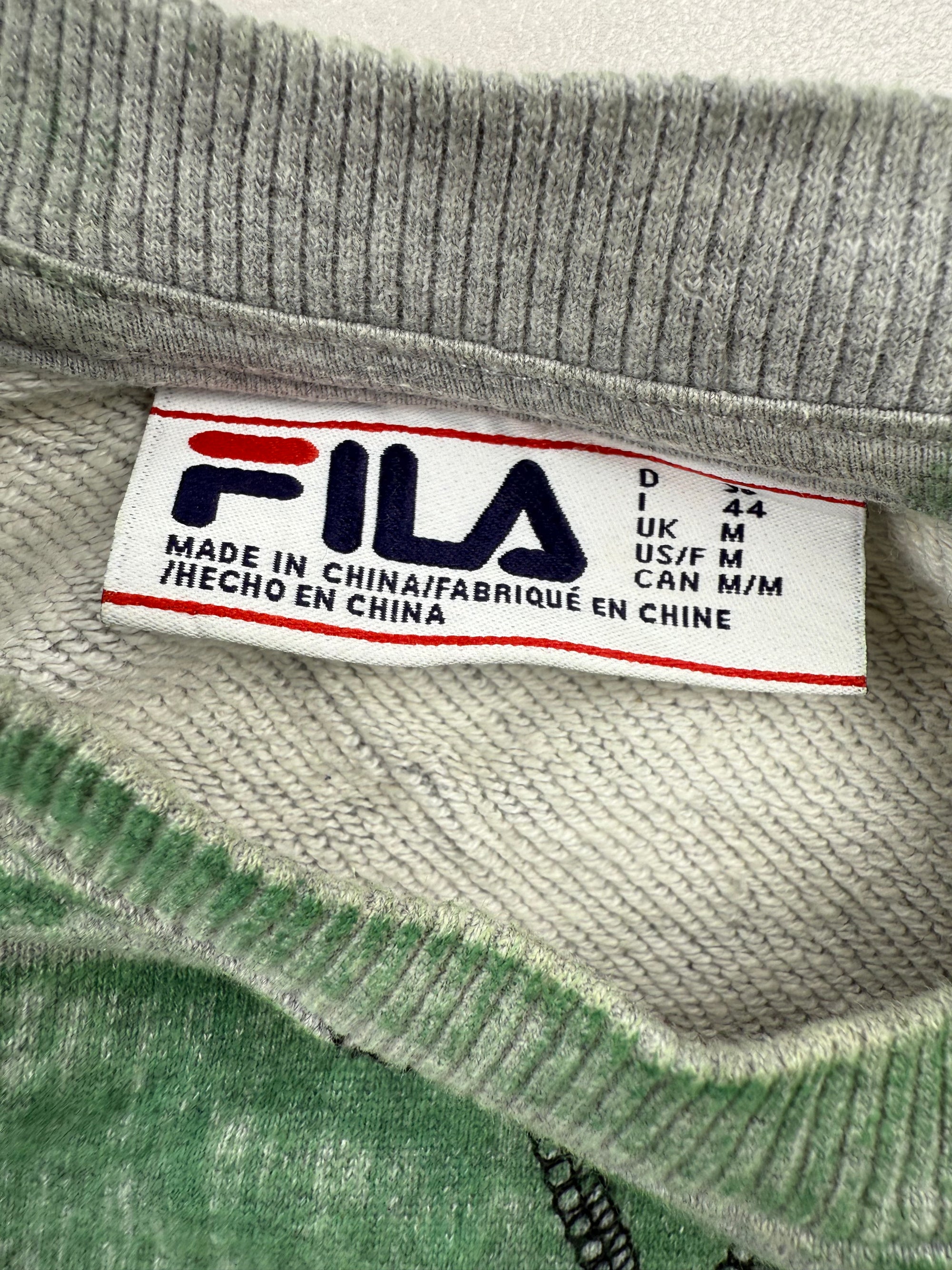 Sweat FILA Motif Abstrait Vert & Gris Tie & Dye - Taille M