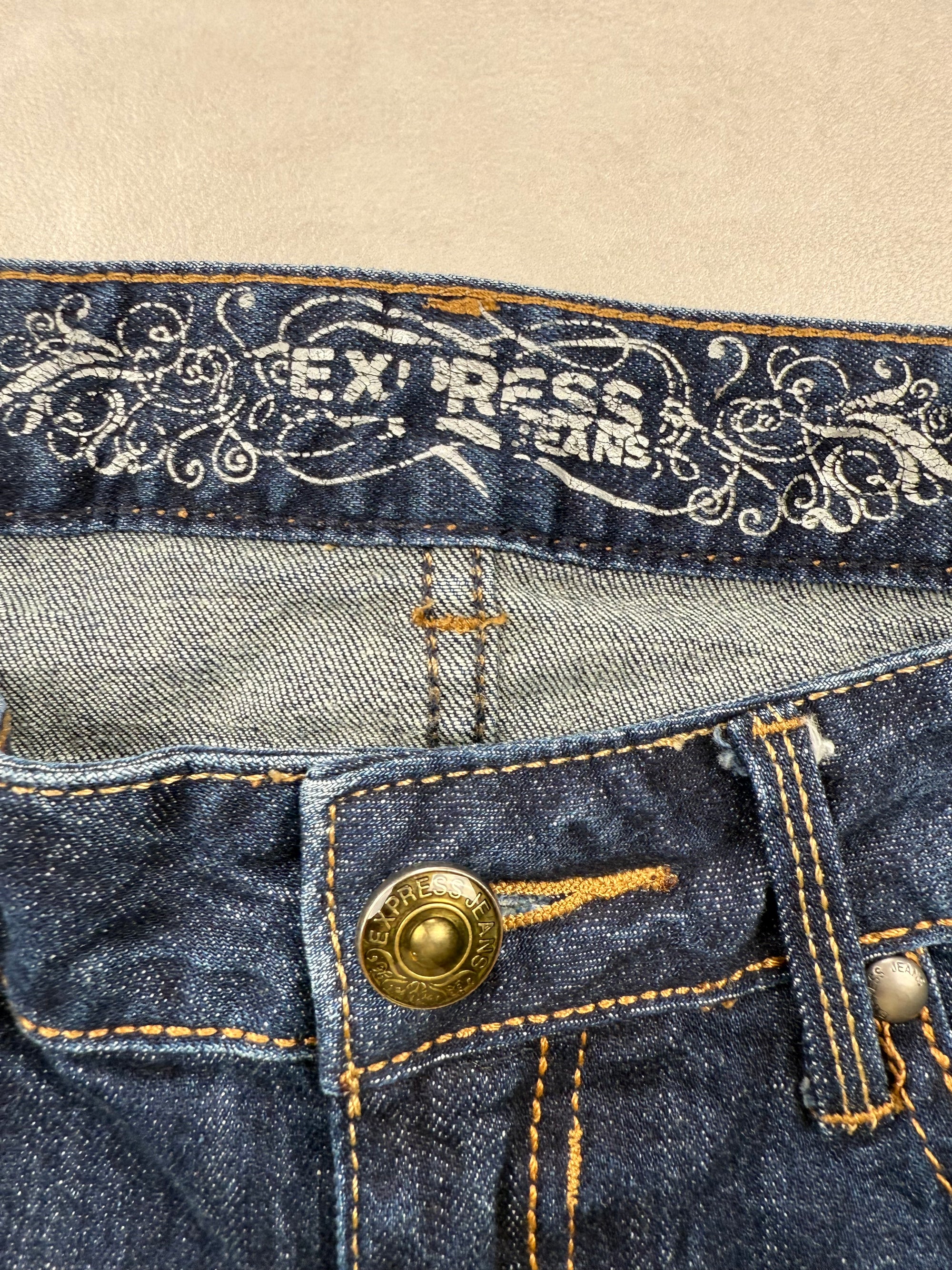 Jean Express Boot Cut Low Rise Denim Bleu Foncé - Taille 40