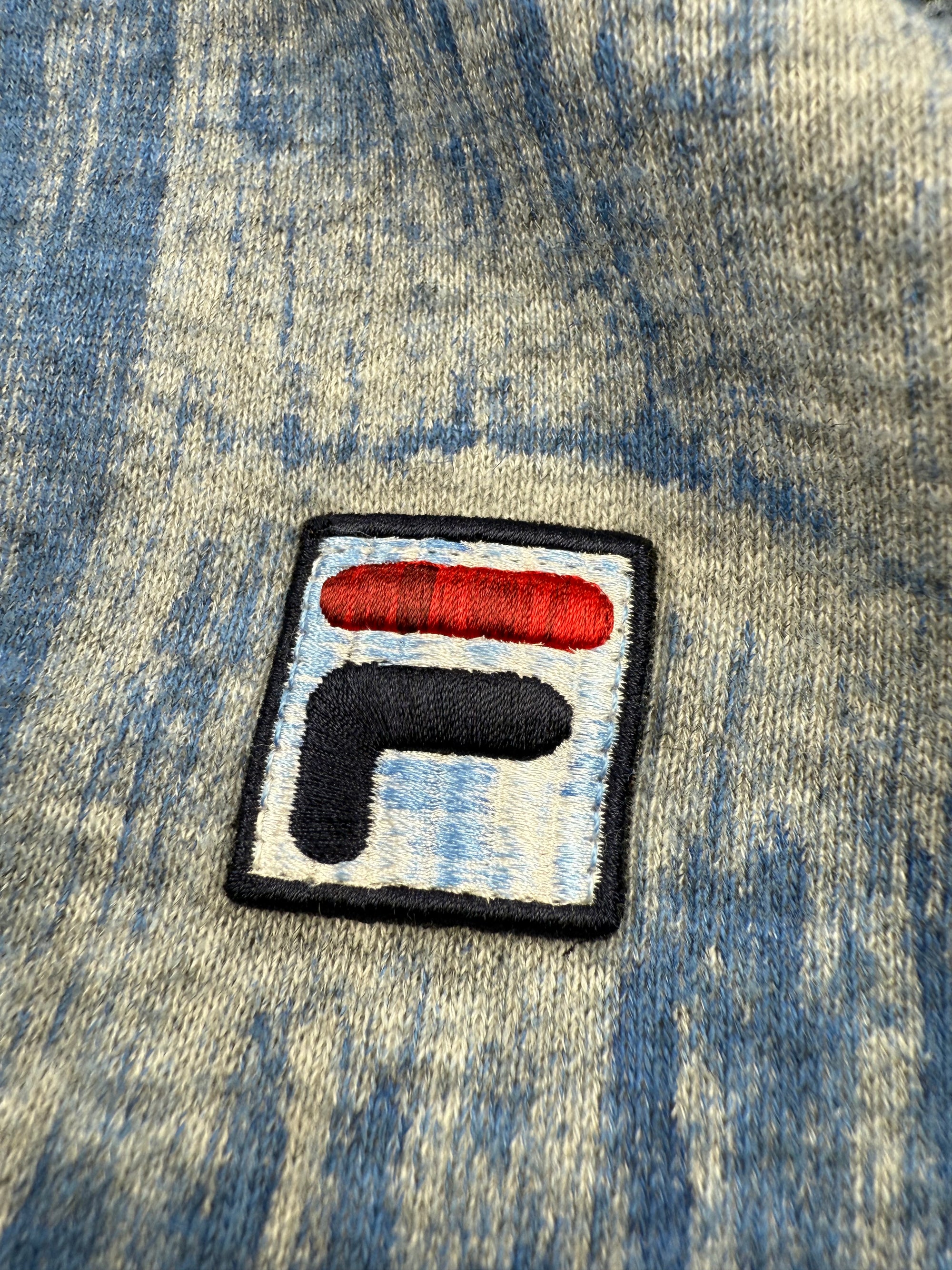 Sweat FILA Motif Abstrait Bleu & Gris Chiné Tie-Dye - Taille S