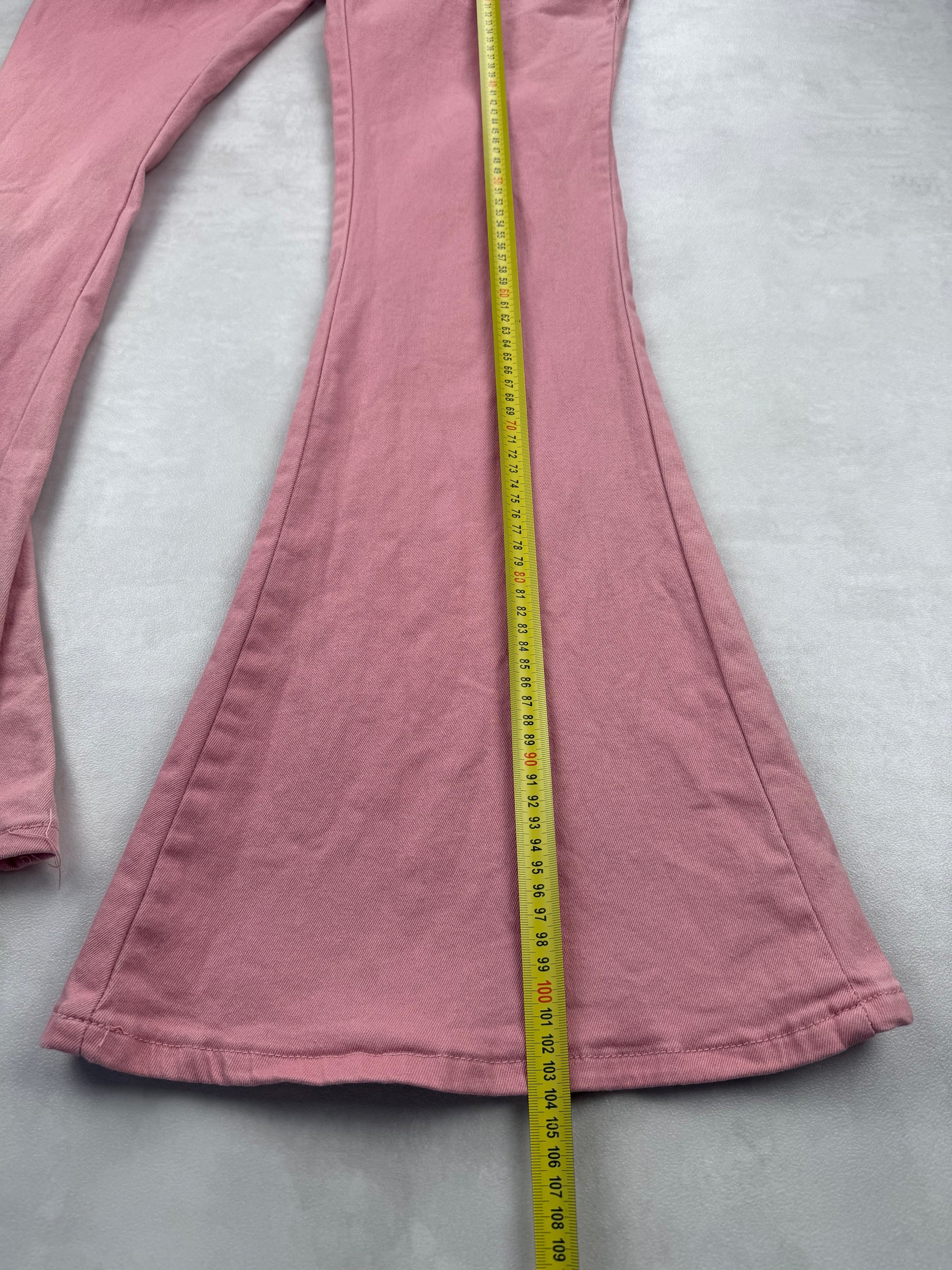Pantalon Super Flare Rose Poudré Taille Haute - Style 70s - Taille 36