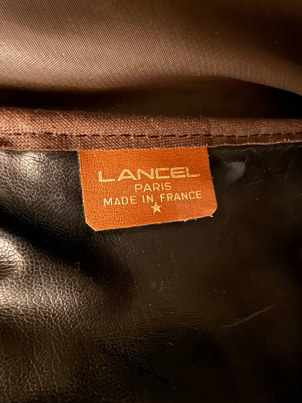 Lancel Paris sac de voyage vintage toile verte & cuir - made in France