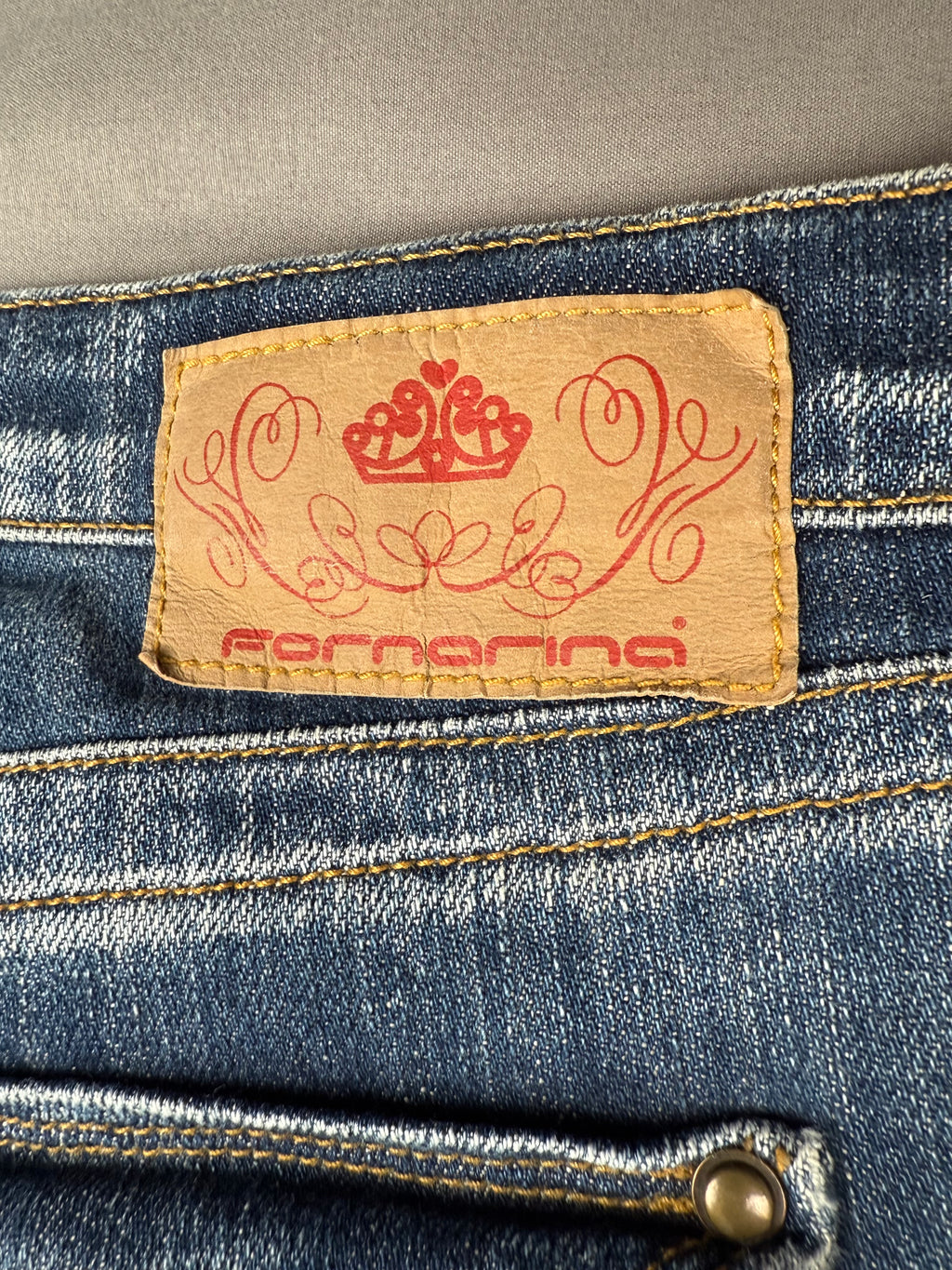 Jean Fornarina bootcut bleu délavé strass Y2k femme – taille 42