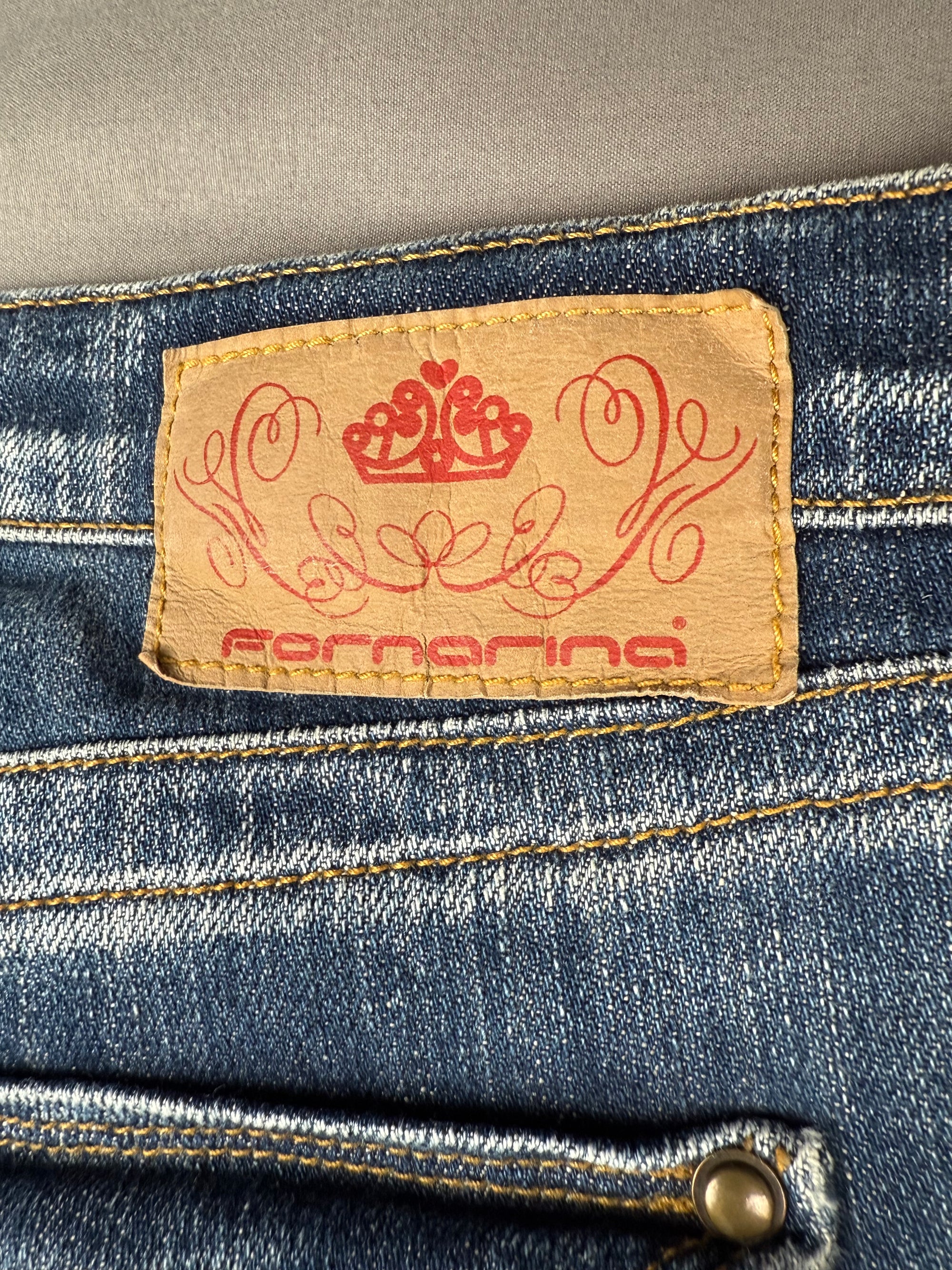 Jean Fornarina bootcut bleu délavé strass Y2k femme – taille 42
