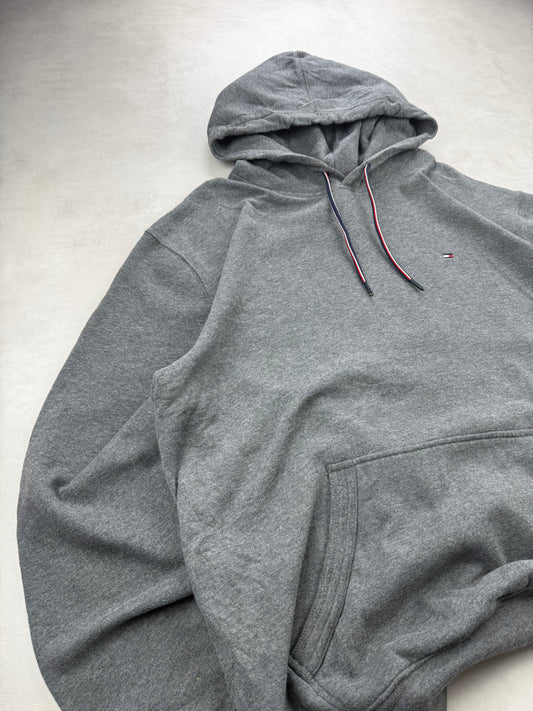 Sweat à Capuche Tommy Hilfiger Gris Logo Manches Streetwear - Taille XL