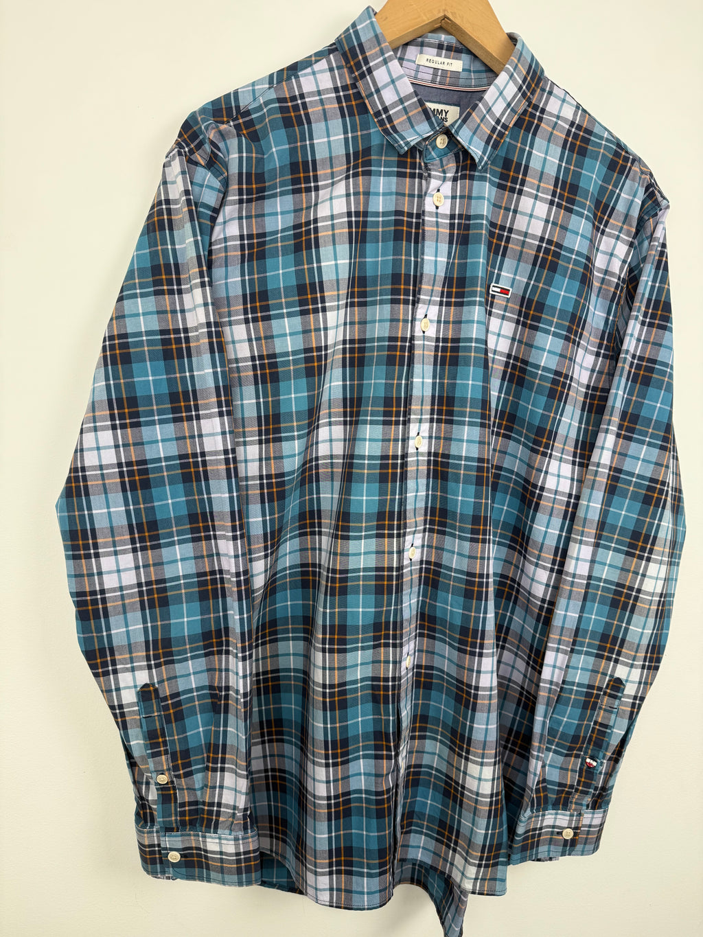 Chemise Tommy Jeans Carreau Plaid Regular Fit Coton