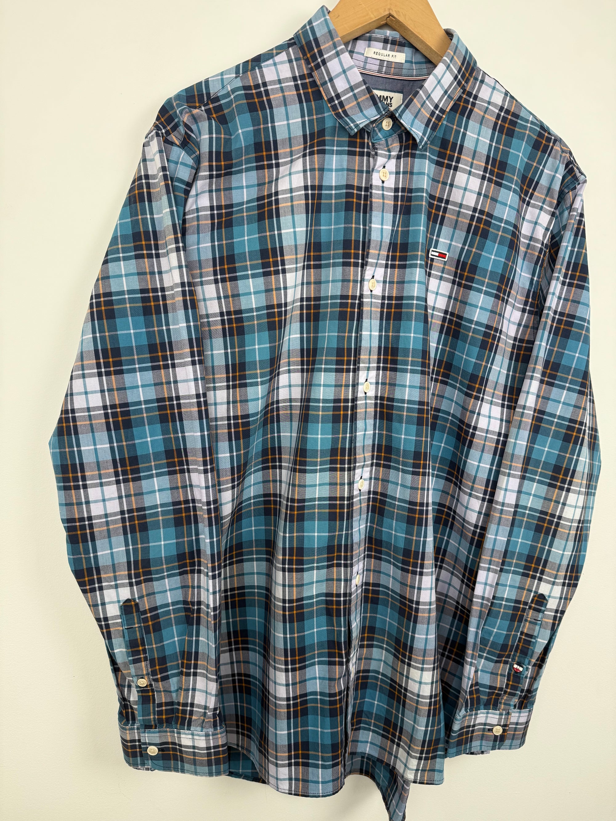Chemise Tommy Jeans Carreau Plaid Regular Fit Coton