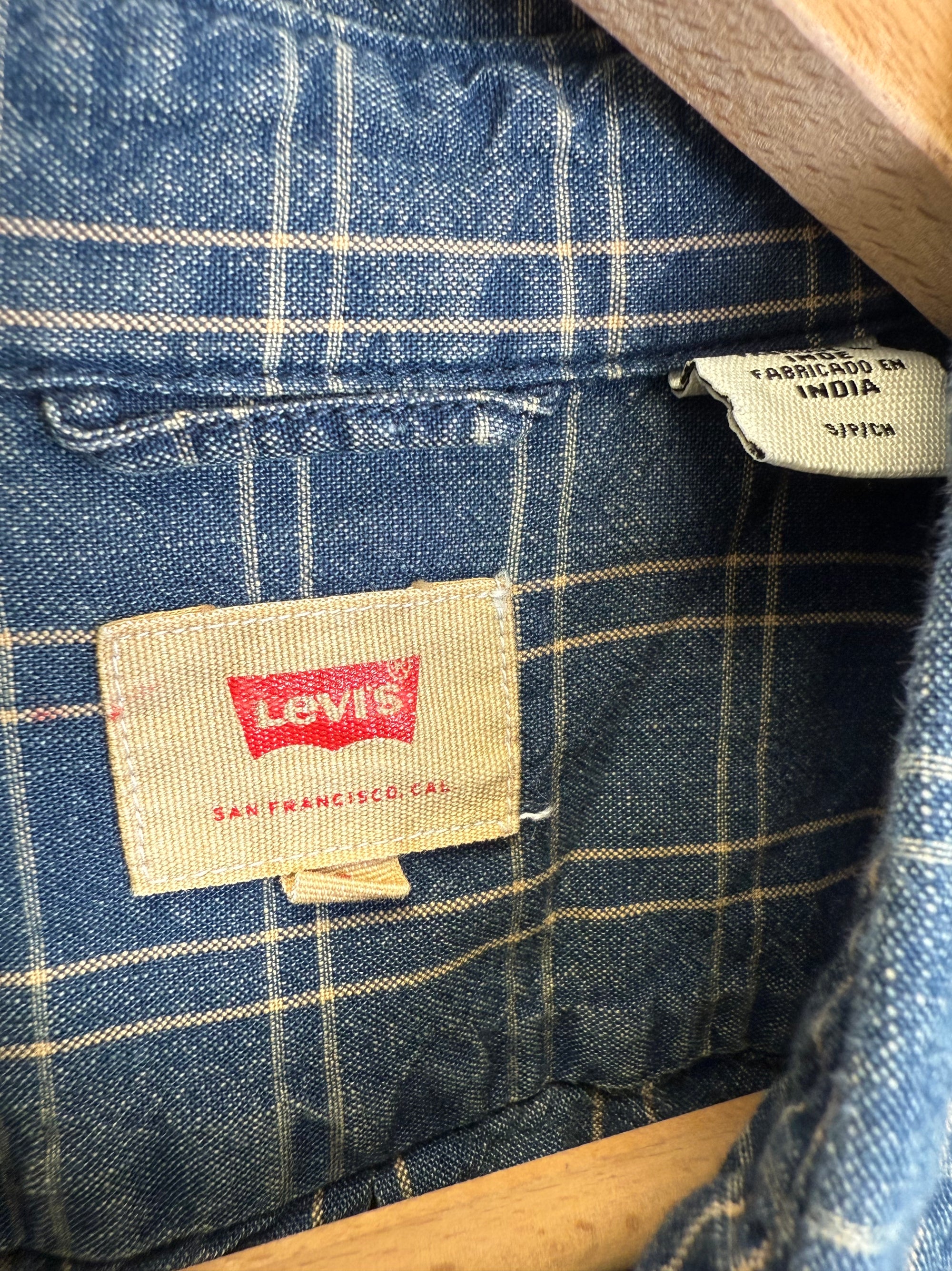 Chemise Levi’s à carreaux bleu vintage - taille S