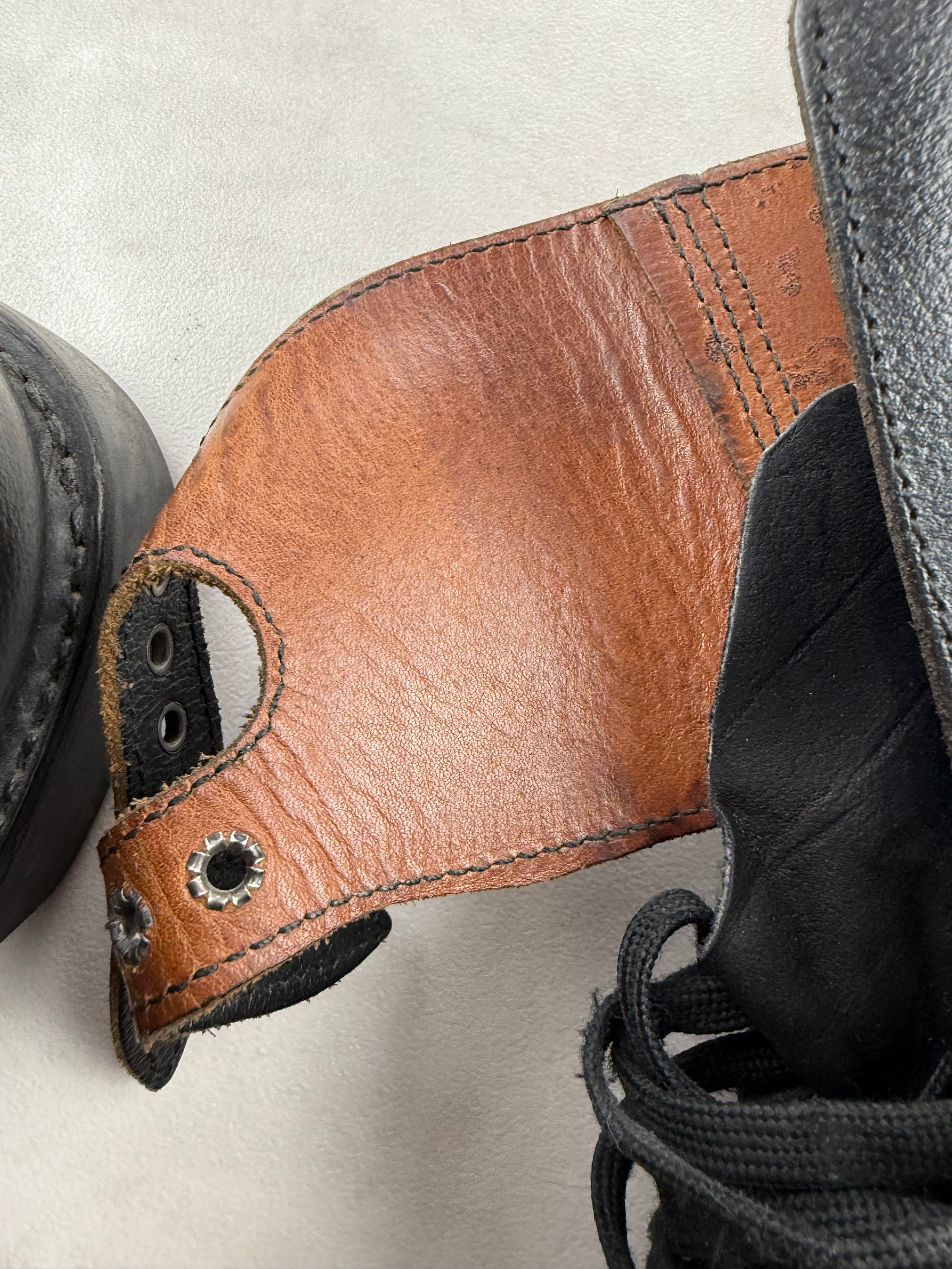 Rangers militaires cuir noir homme boucles combat boots taille - made in France - 42