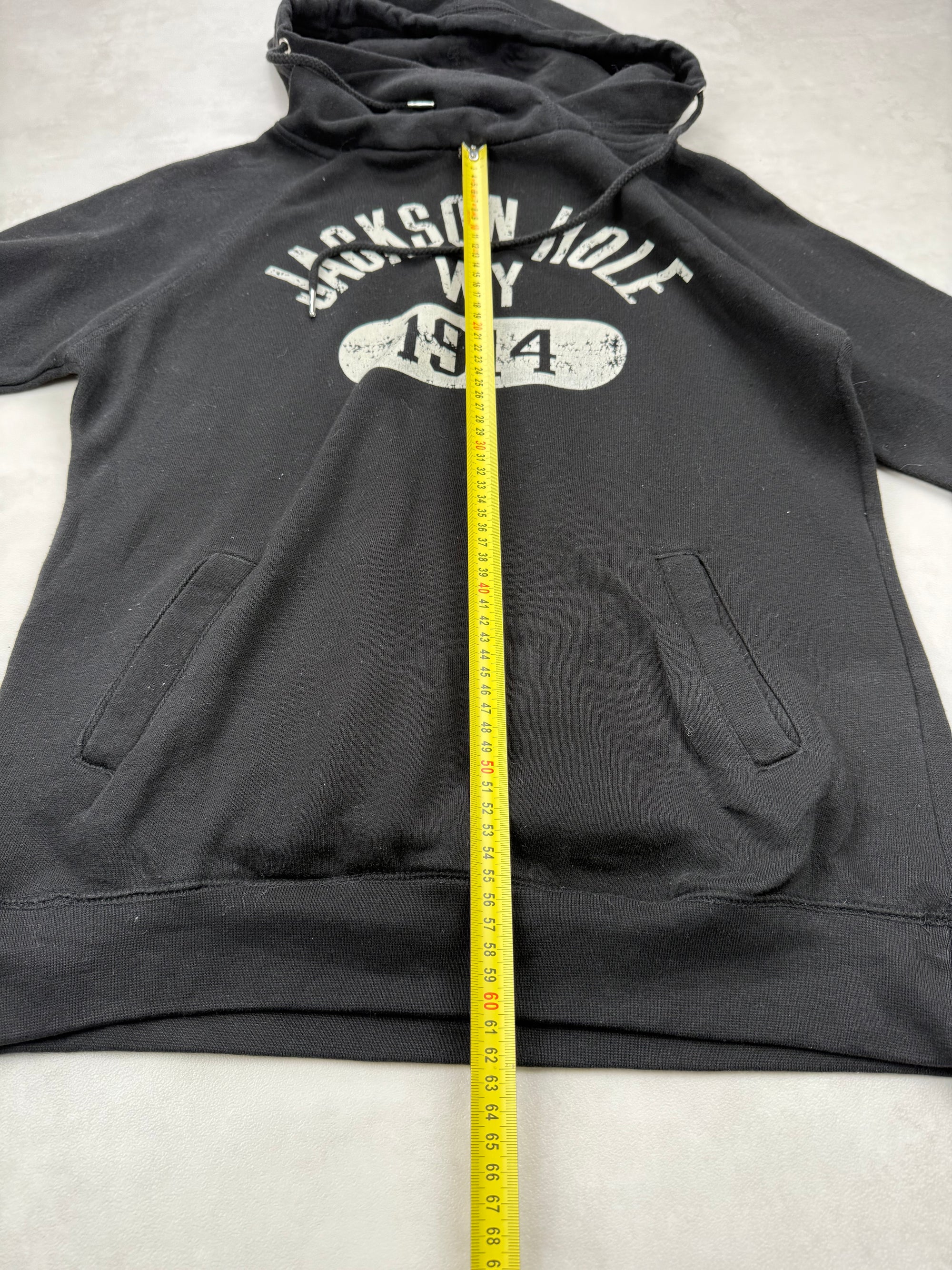 Sweat à capuche Jackson Hole Wy 1914 vintage universitaire noir - taille S