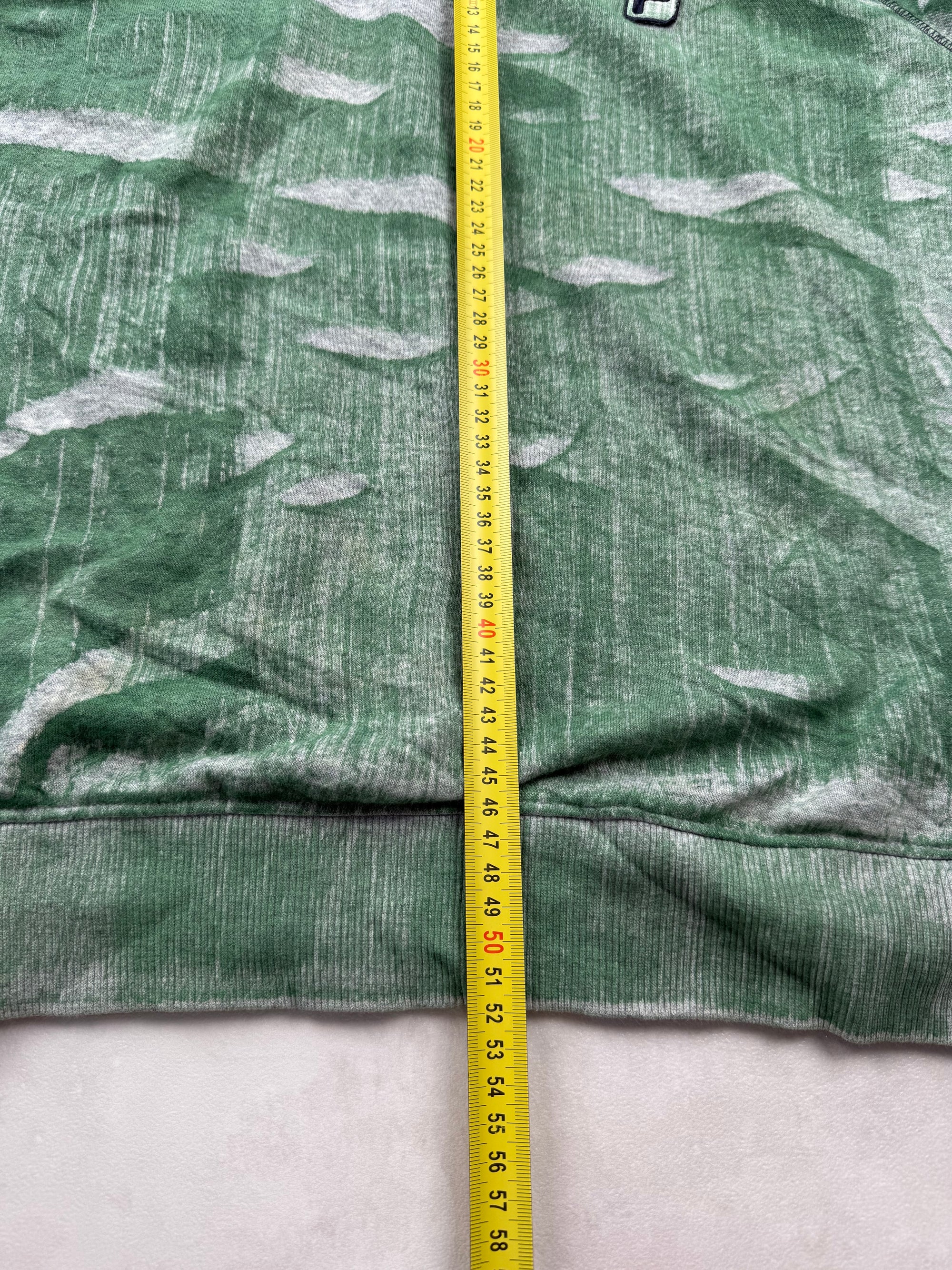 Sweat FILA Motif Abstrait Vert & Gris Tie & Dye - Taille M