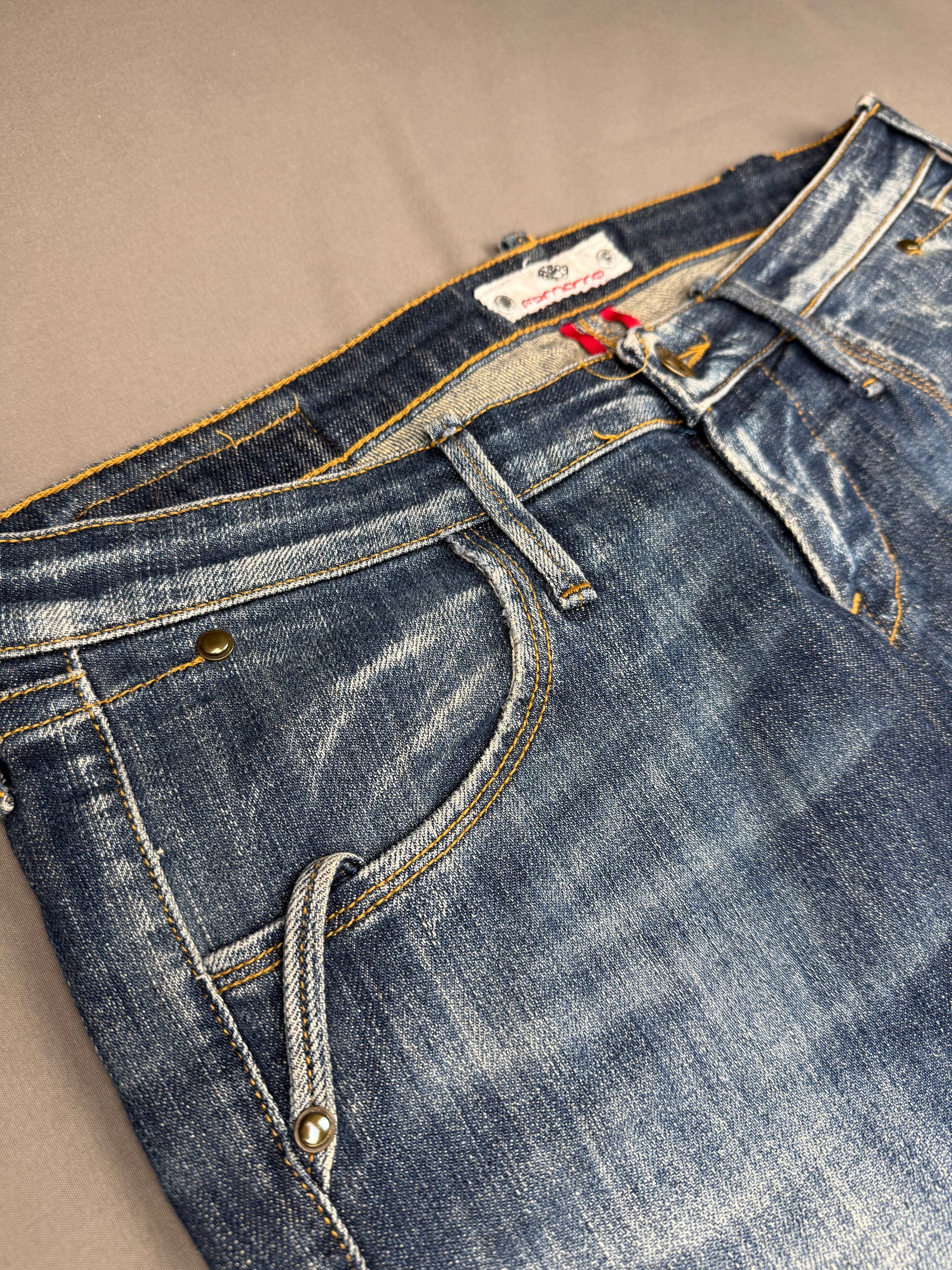 Jean Fornarina bootcut bleu délavé strass Y2k femme – taille 42