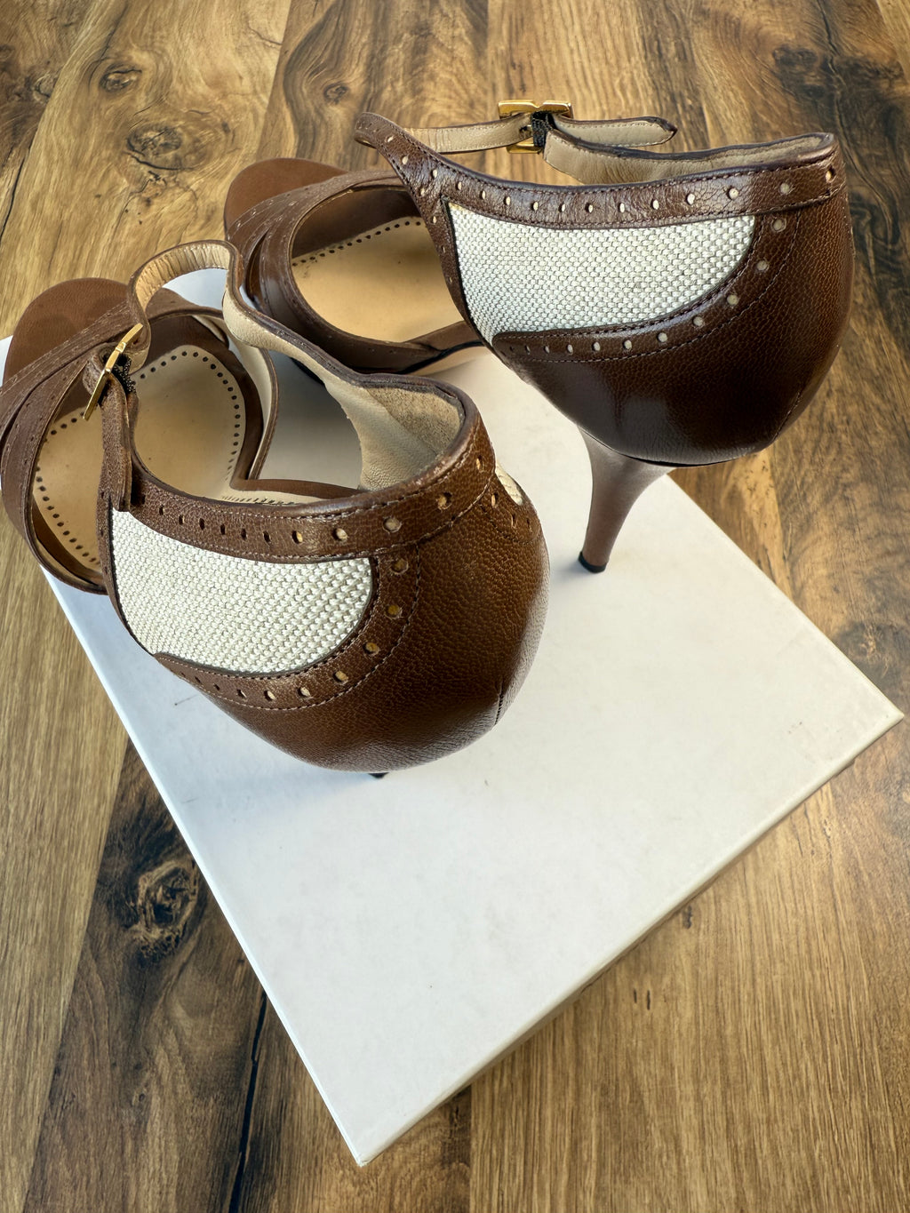 Escarpins Moschino en cuir marron - Taille 40