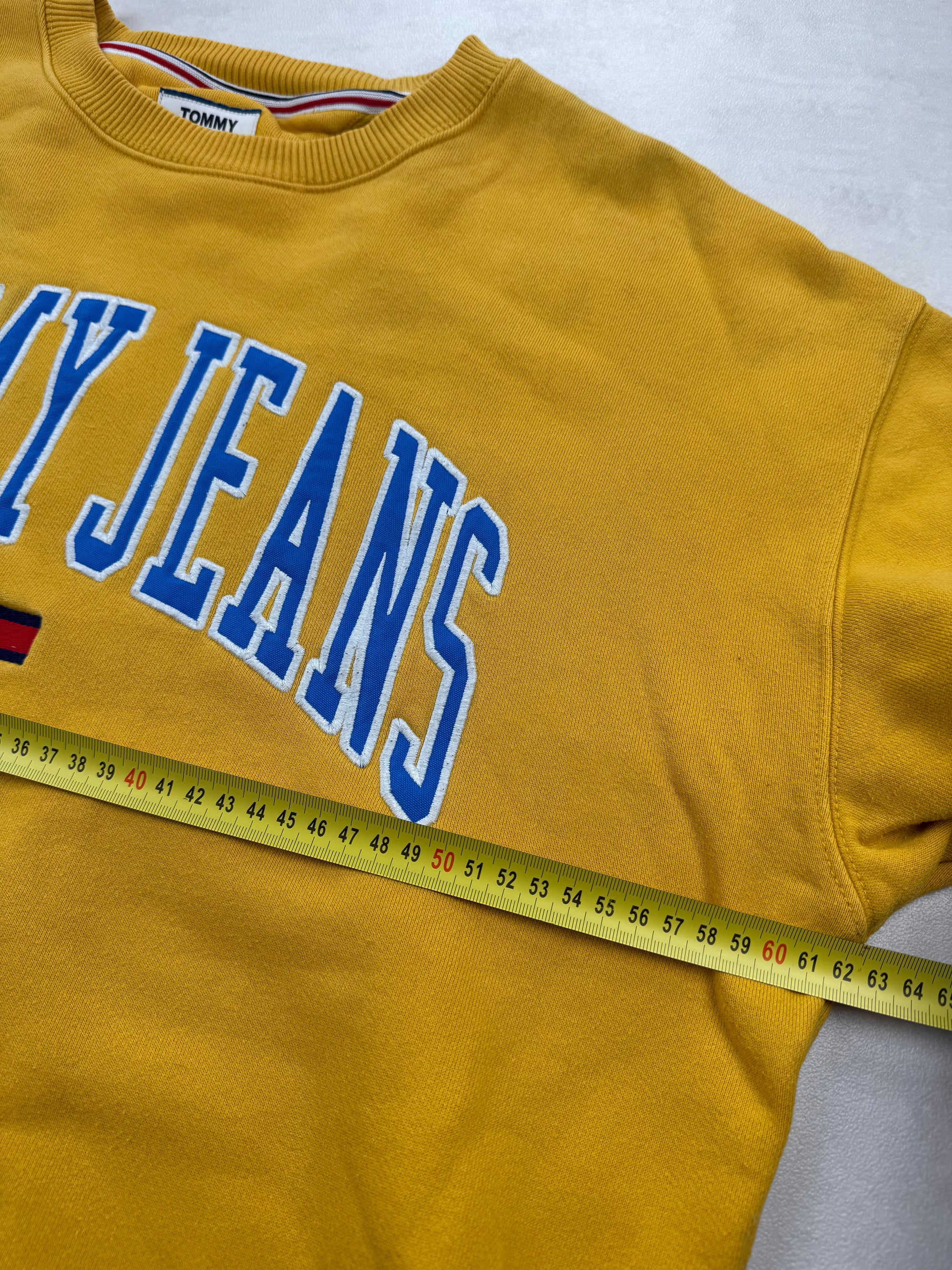 Sweat Tommy Jeans Jaune Moutarde logo Brodé / Oversized - Taille L