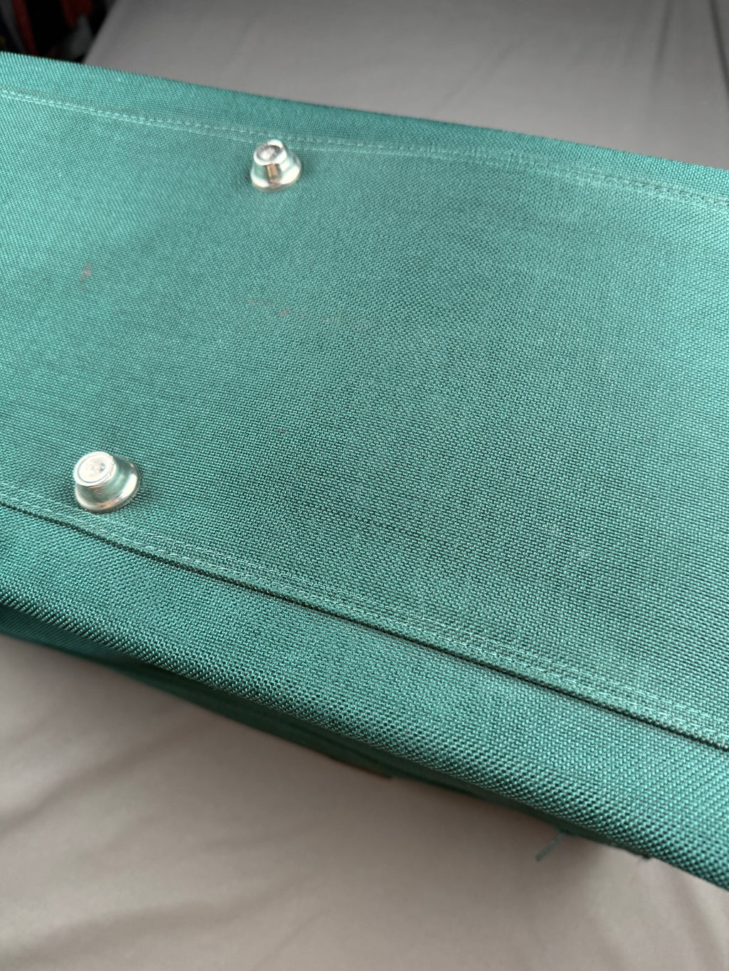 Lancel Paris sac de voyage vintage toile verte & cuir - made in France
