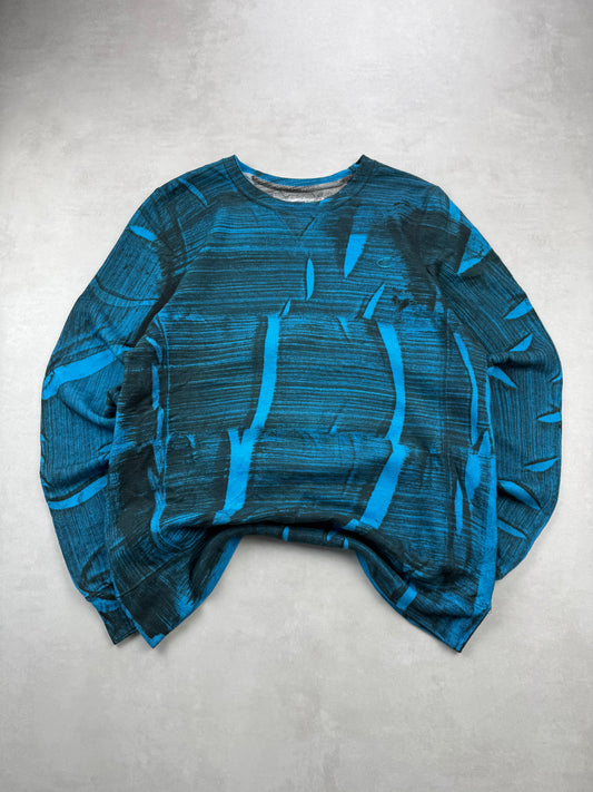 Sweat Champion Éco Motif Abstrait Bleu & Noir Tie & Dye - Taille S