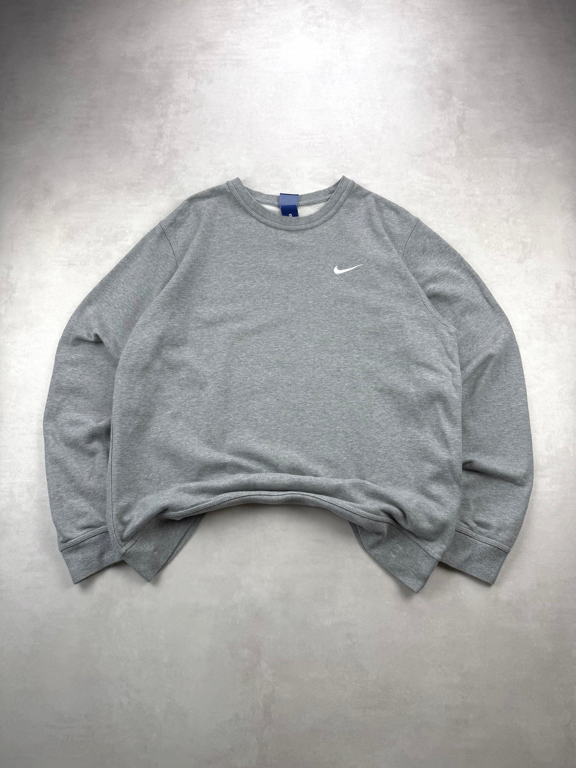 Sweat Nike Gris Col Rond - Swoosh Brodé - Taille XL