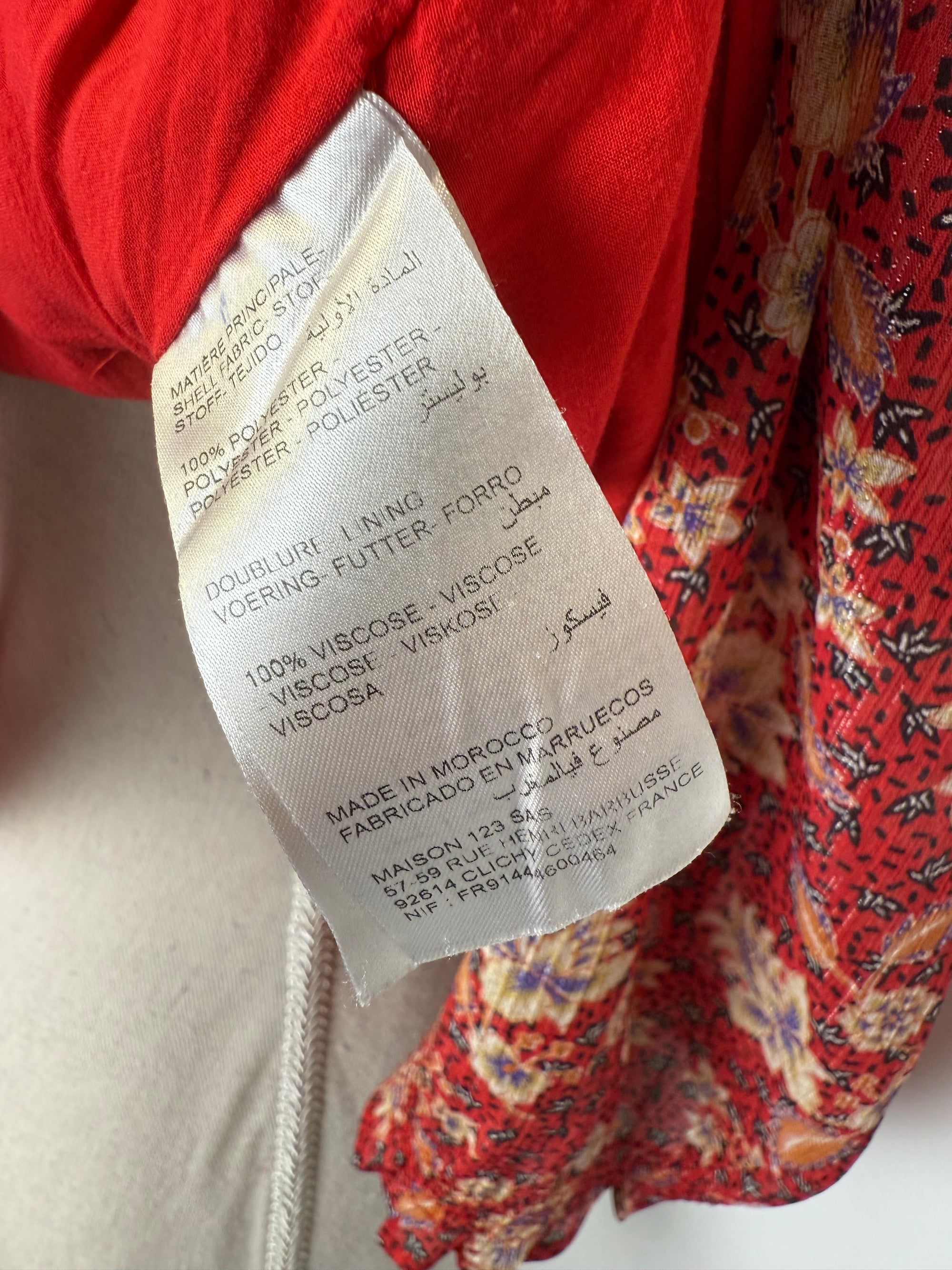 Blouse rouge fleurie Maison 123 – taille 38 / M