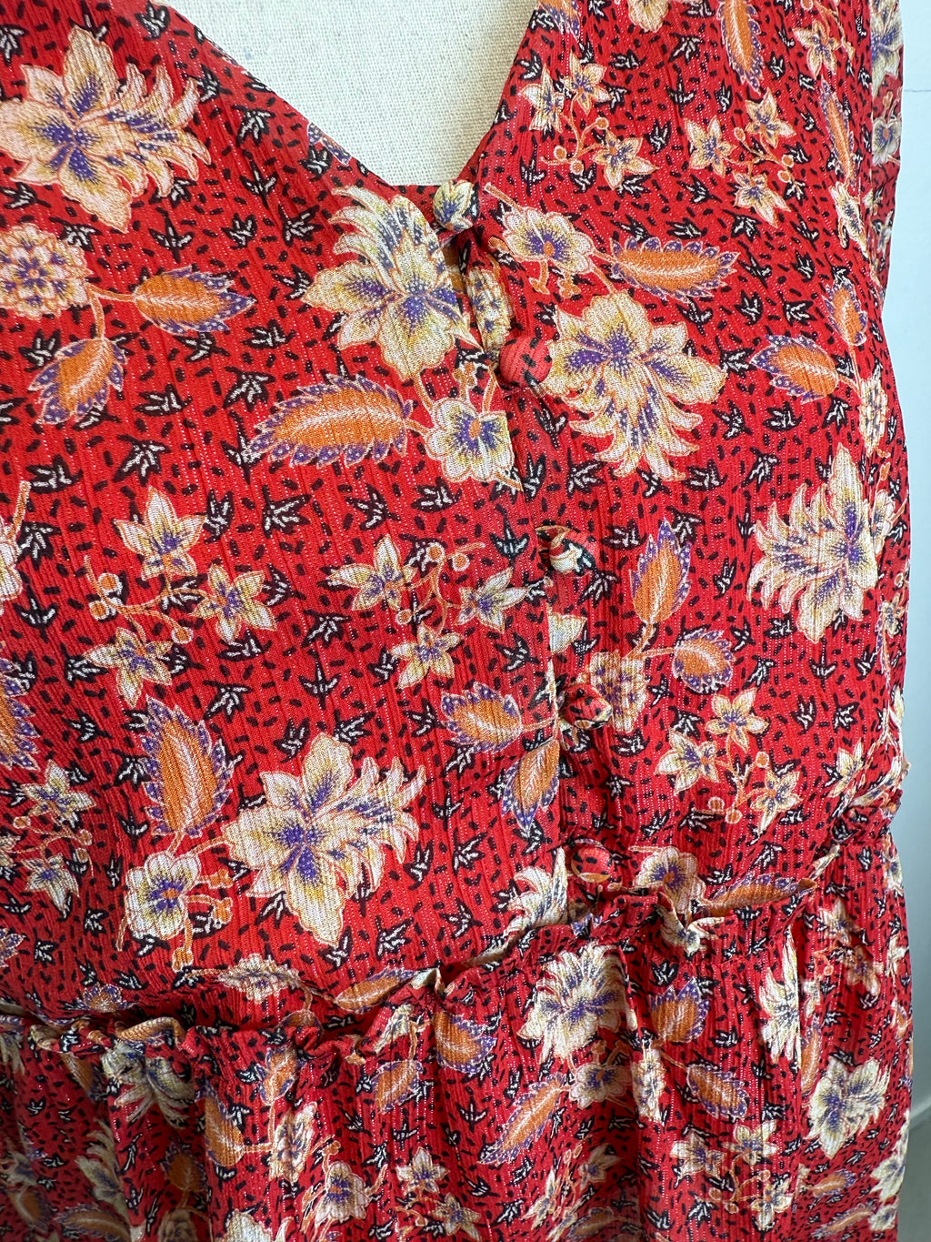 Blouse rouge fleurie Maison 123 – taille 38 / M