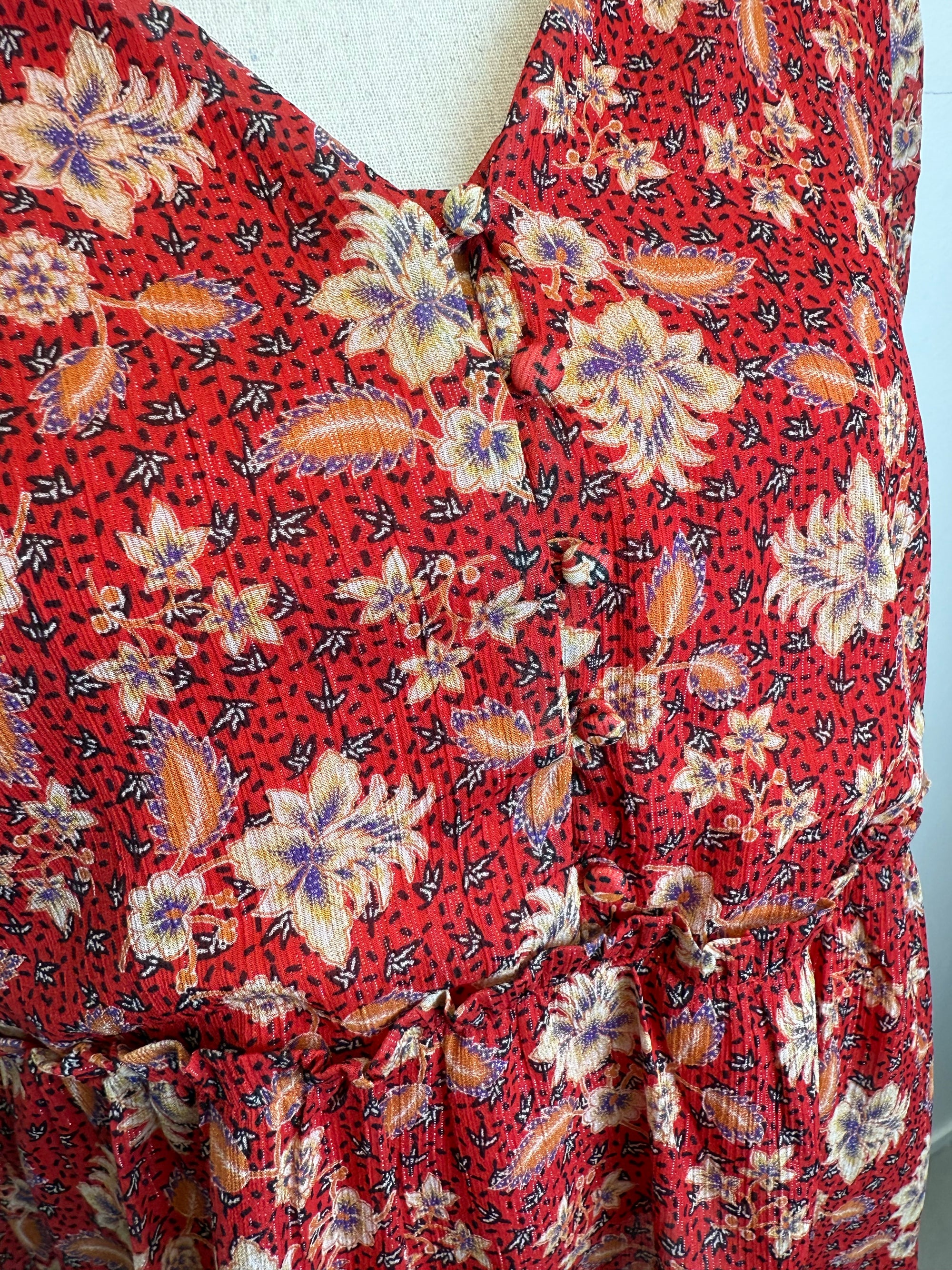 Blouse rouge fleurie Maison 123 – taille 38 / M