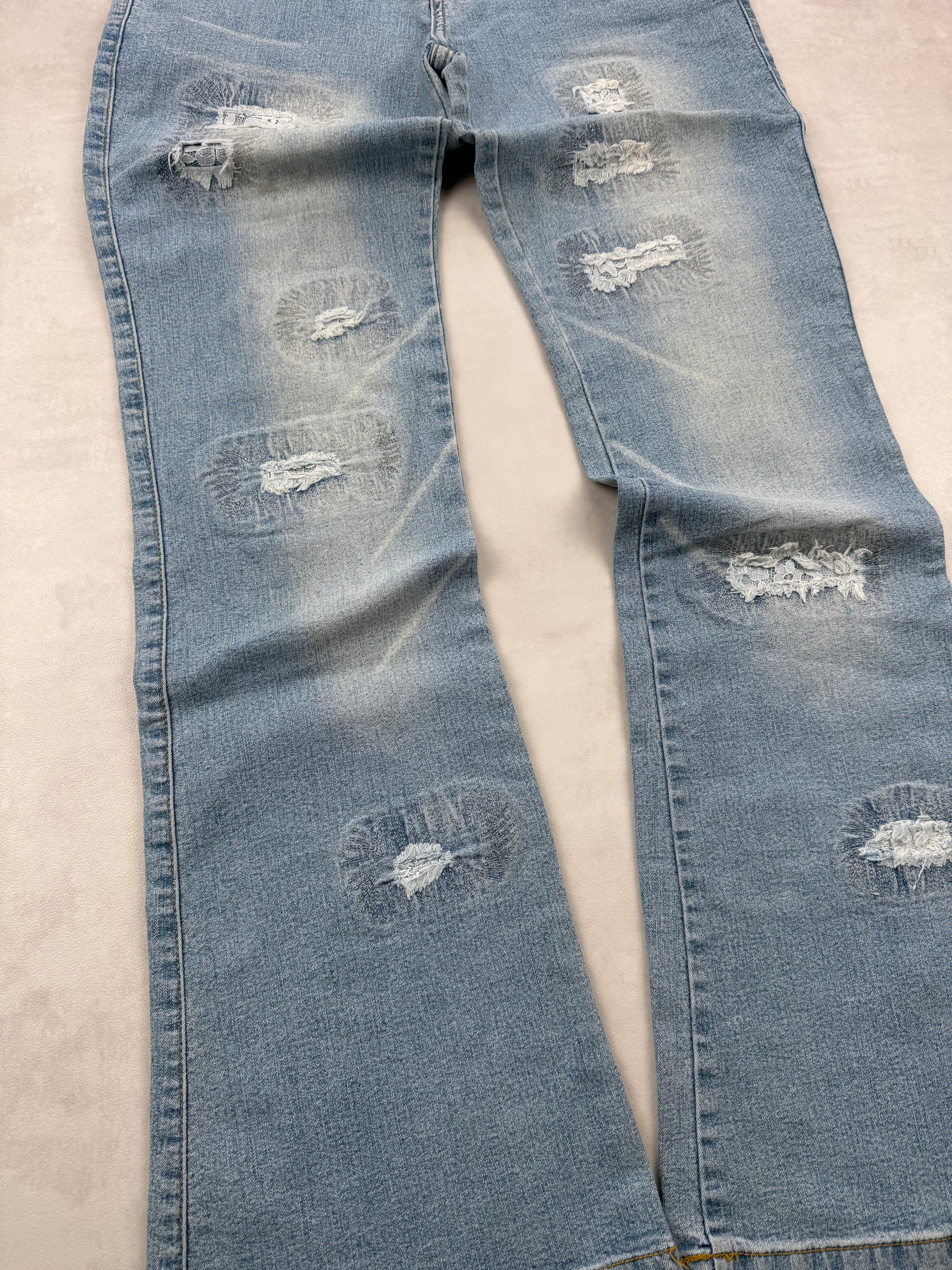 Jean Flare Bootcut NNY - Y2K Ripped & Poche Dentelle - Taille 38