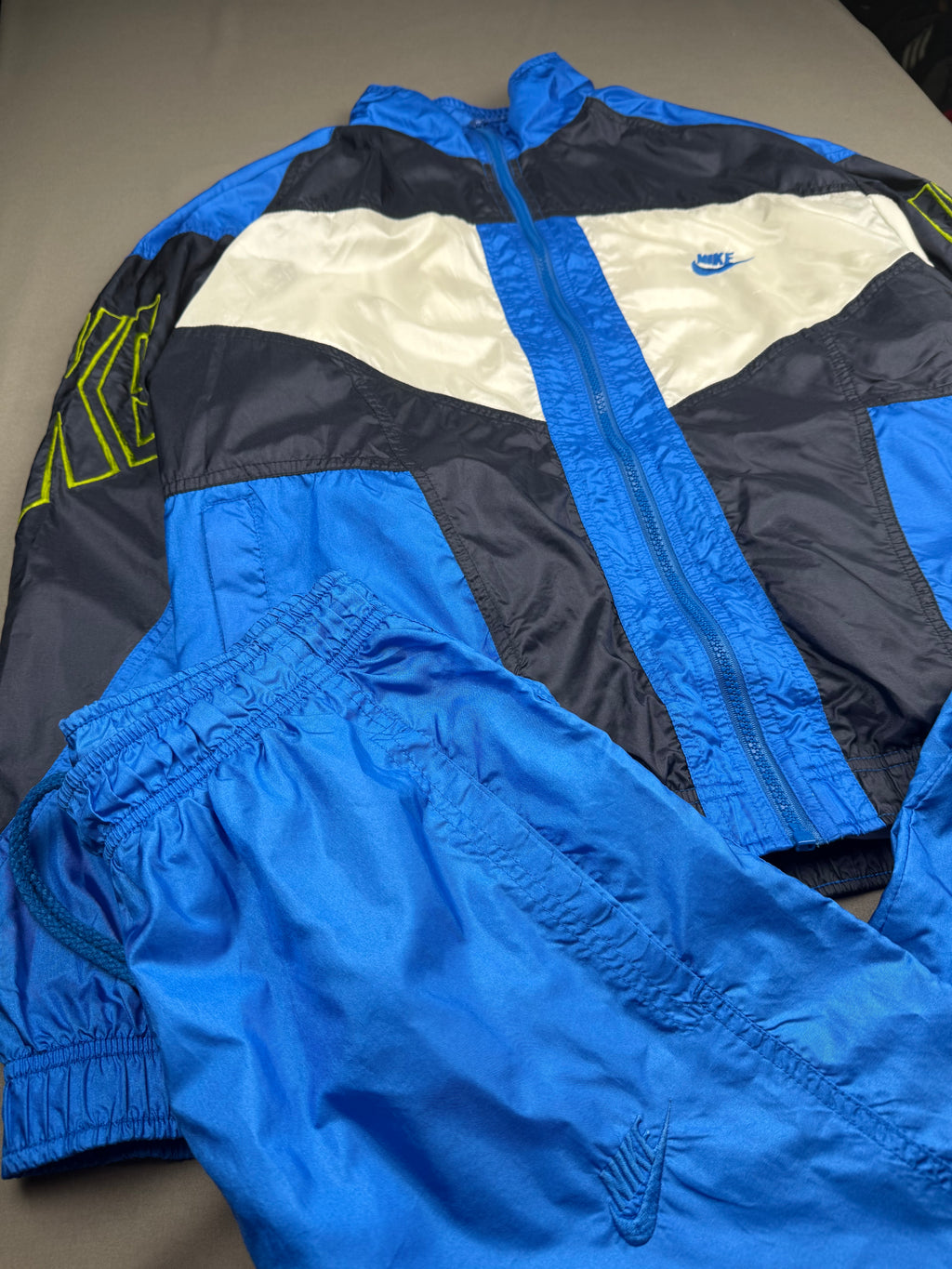 Ensemble vintage Nike bleu électrique Y2K / survêtement rétro - taille S