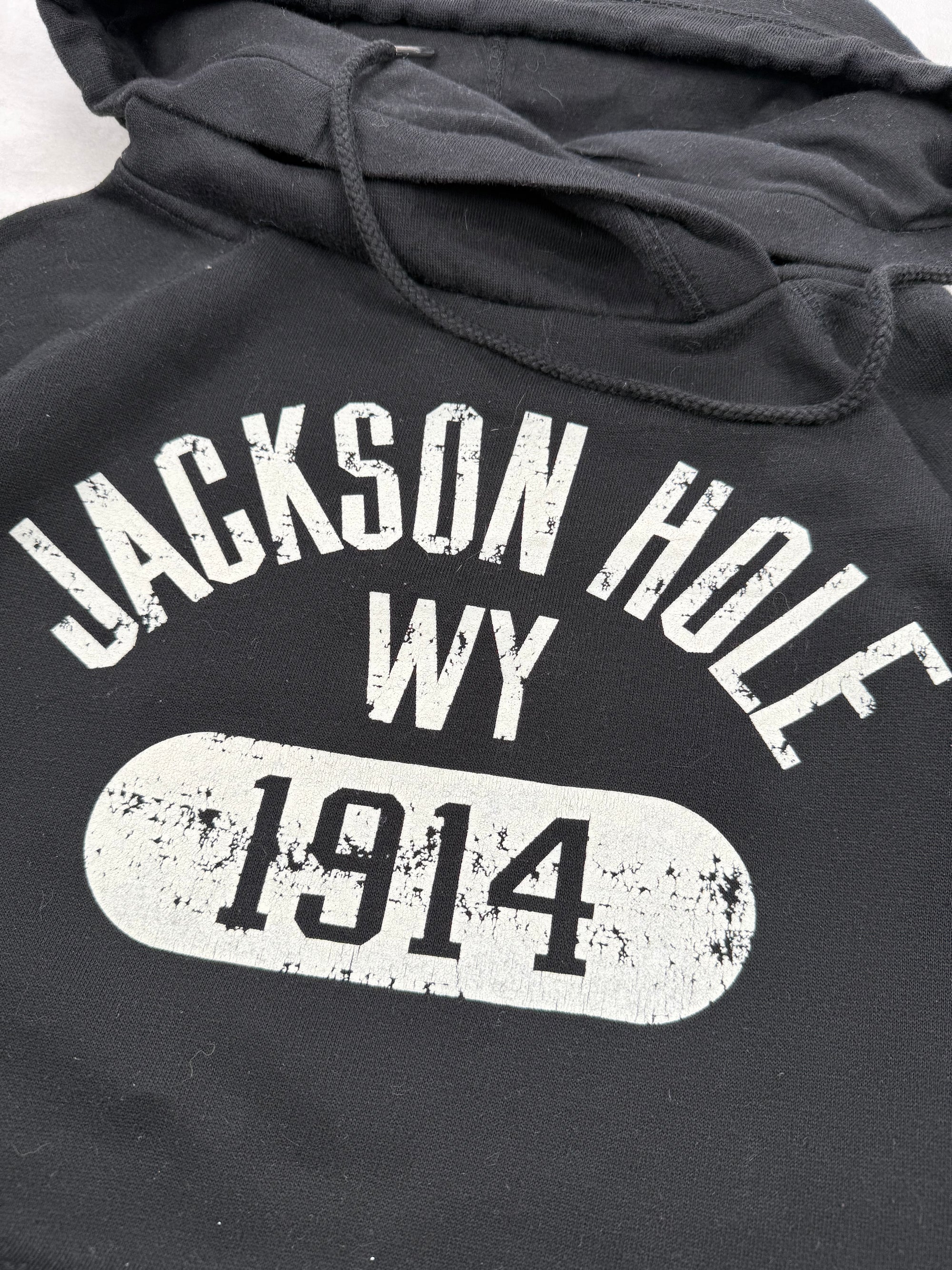 Sweat à capuche Jackson Hole Wy 1914 vintage universitaire noir - taille S