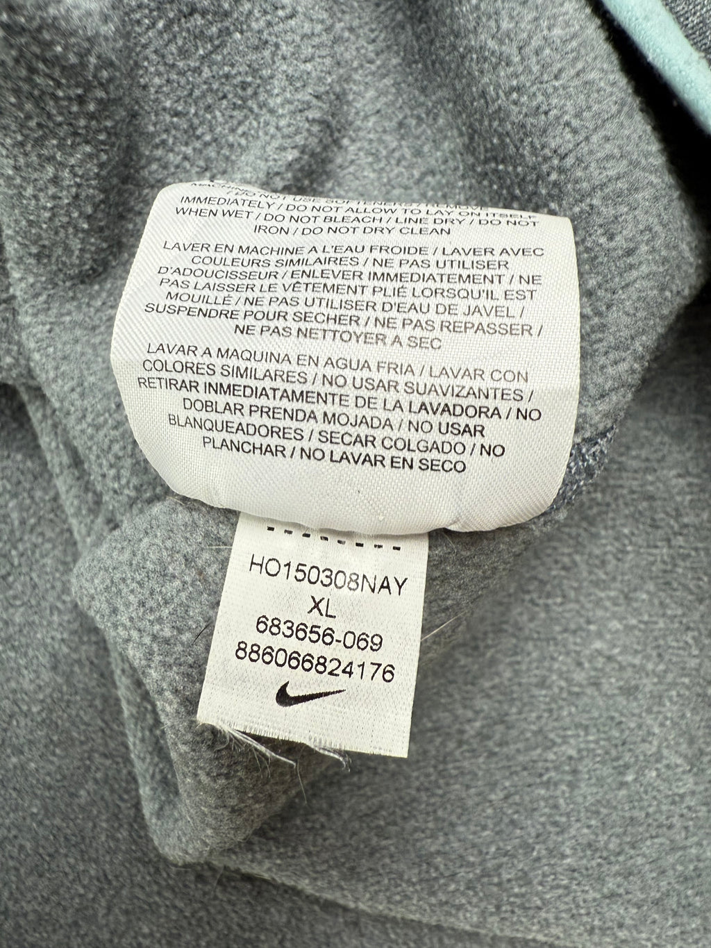 Veste Nike à capuche Therma-Fit bleu ciel et gris - taille XL