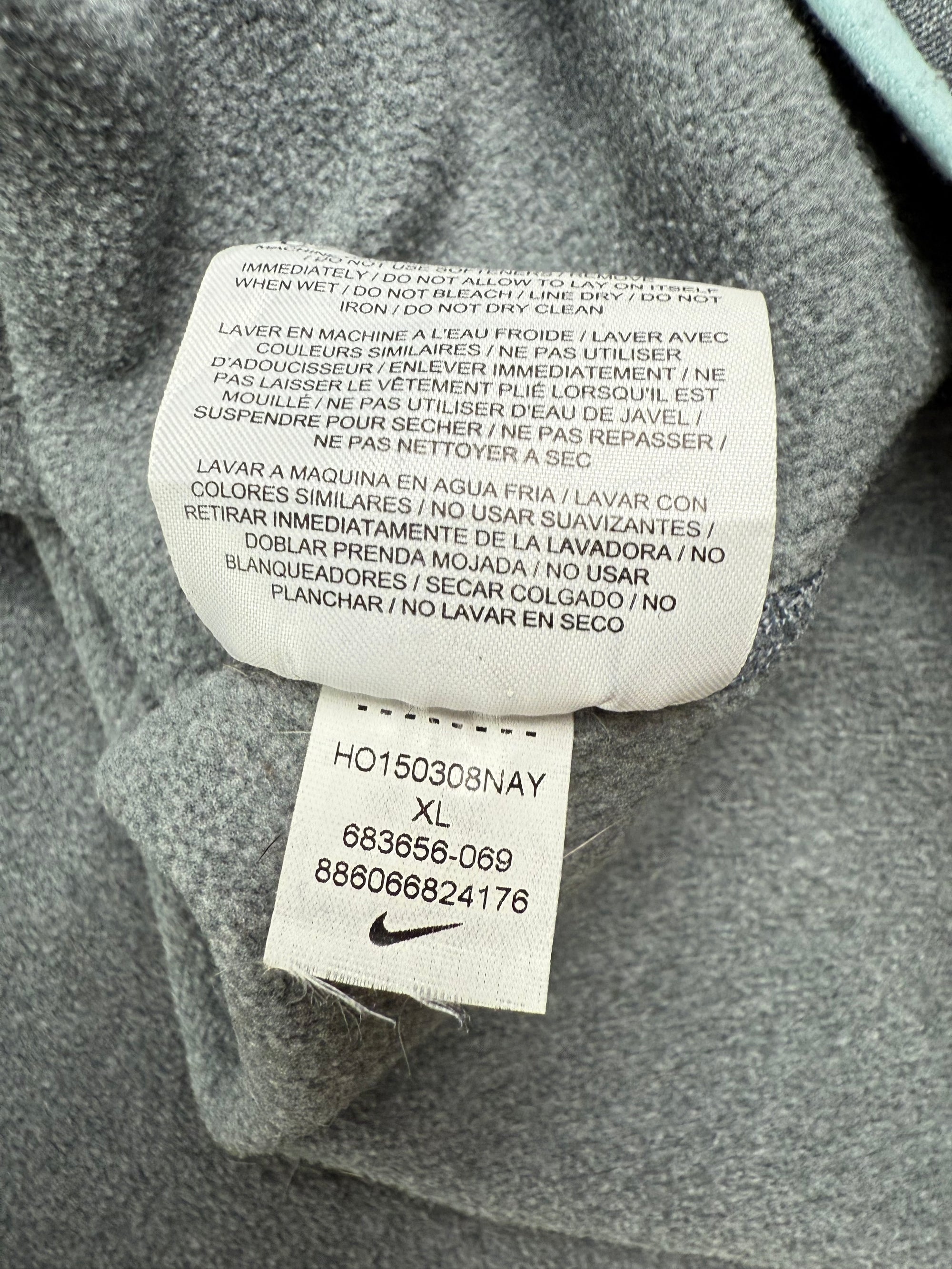 Veste Nike à capuche Therma-Fit bleu ciel et gris - taille XL