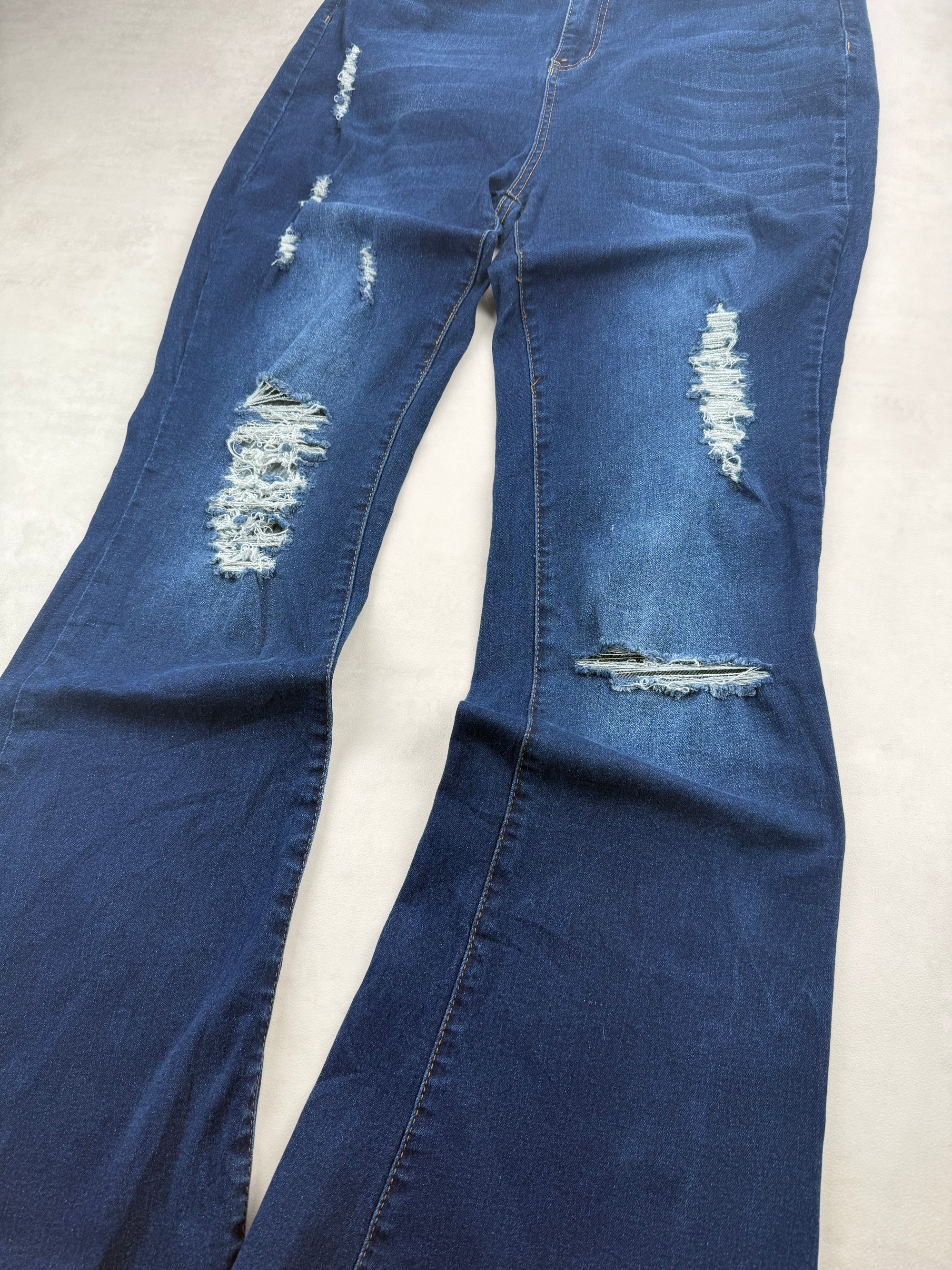 Jean Flare / Patte d'eph Taille Haute Ripped - Femme XXL / FR 44