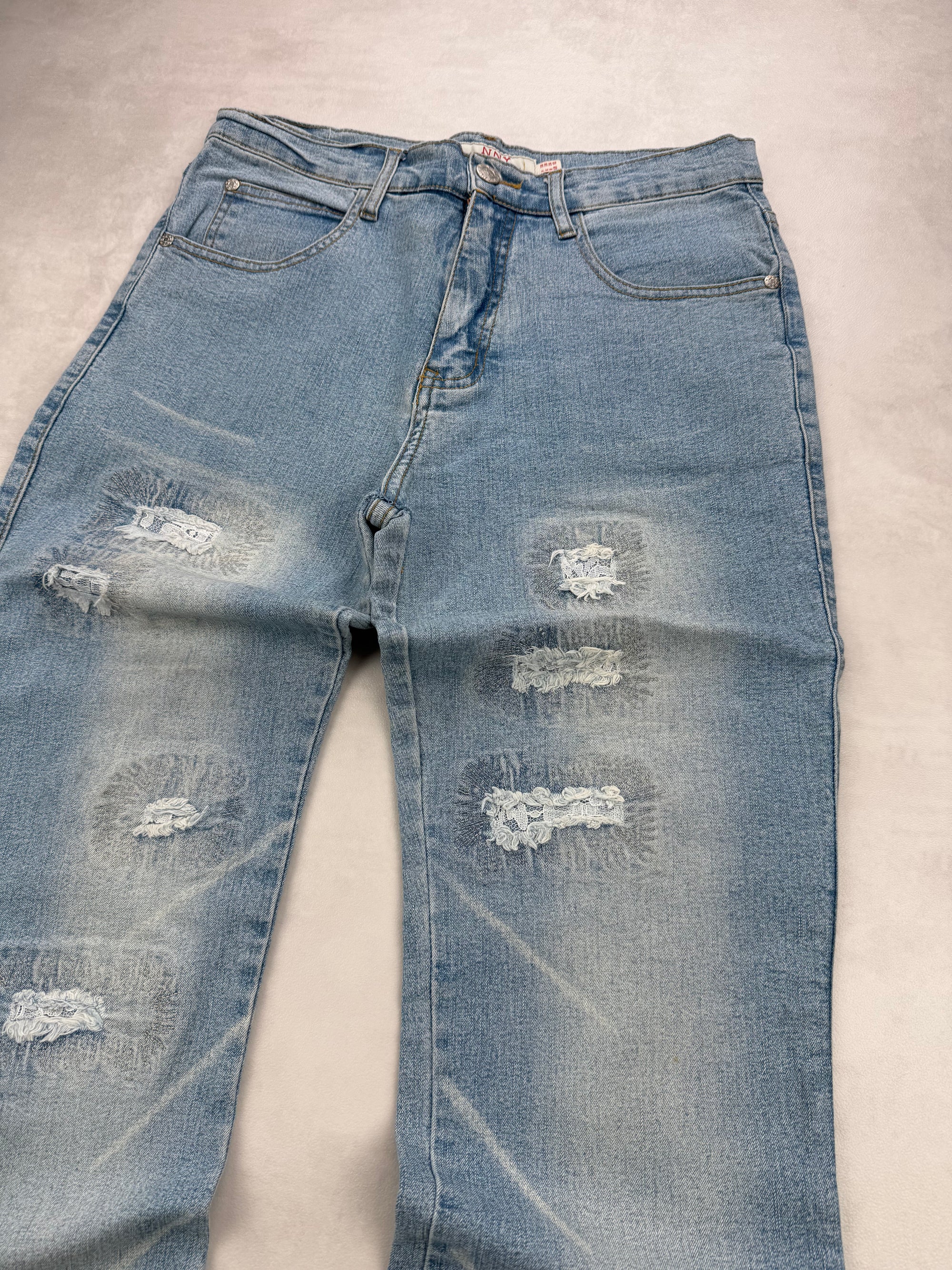 Jean Flare Bootcut NNY - Y2K Ripped & Poche Dentelle - Taille 38
