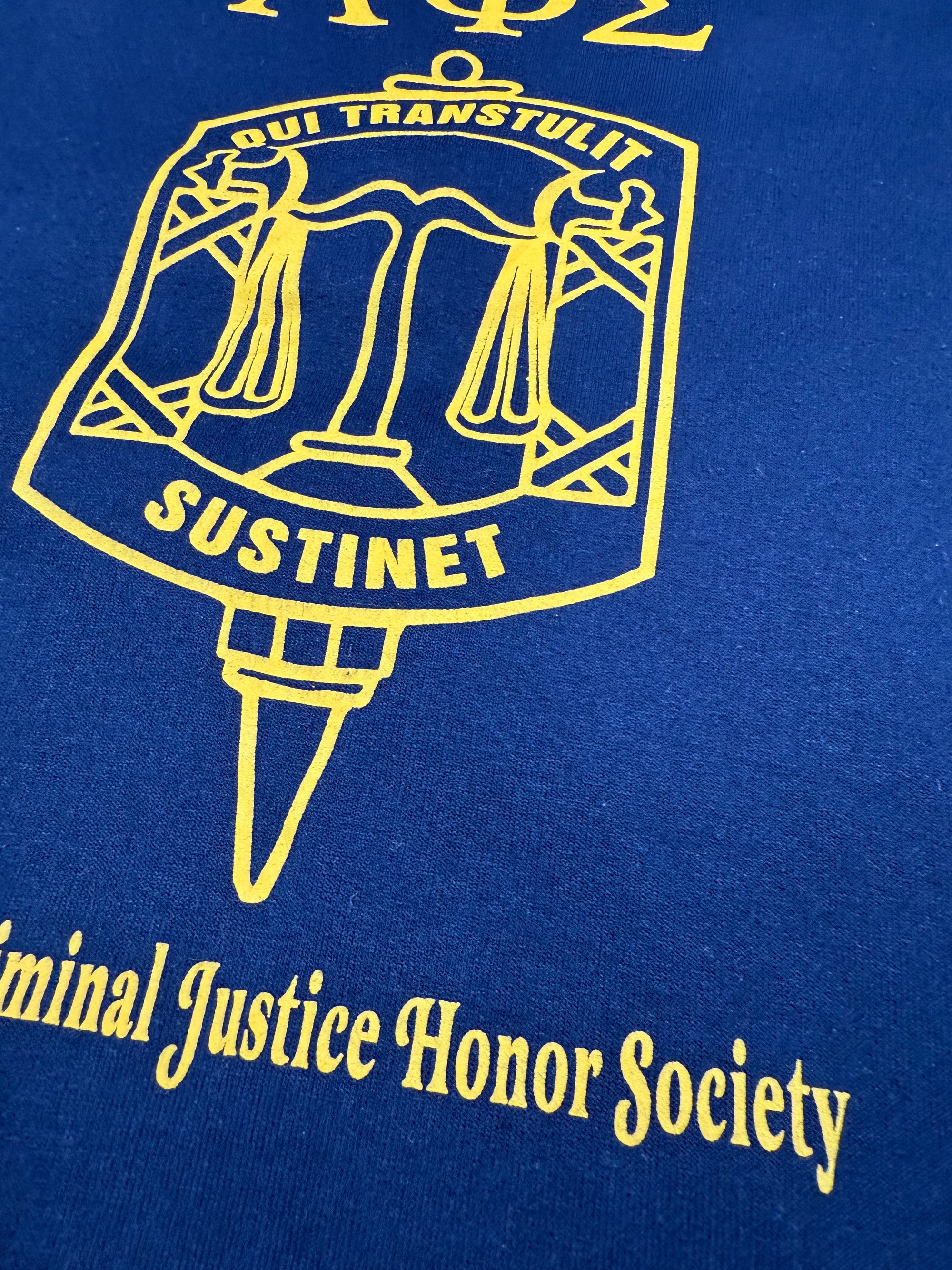 Sweat crewneck National Criminal Justice Honor Society bleu marine vintage - taille XL