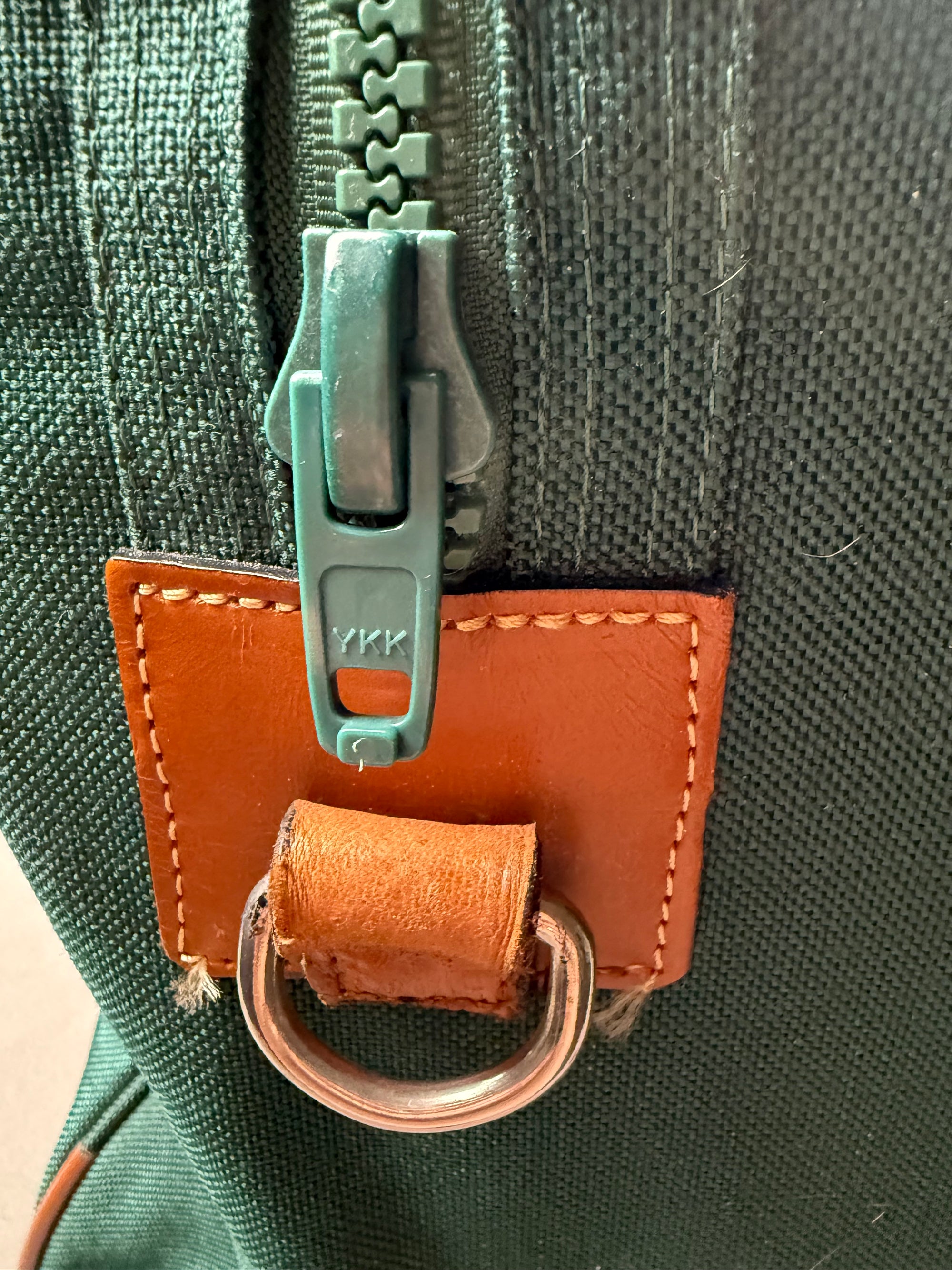 Lancel Paris sac de voyage vintage toile verte & cuir - made in France