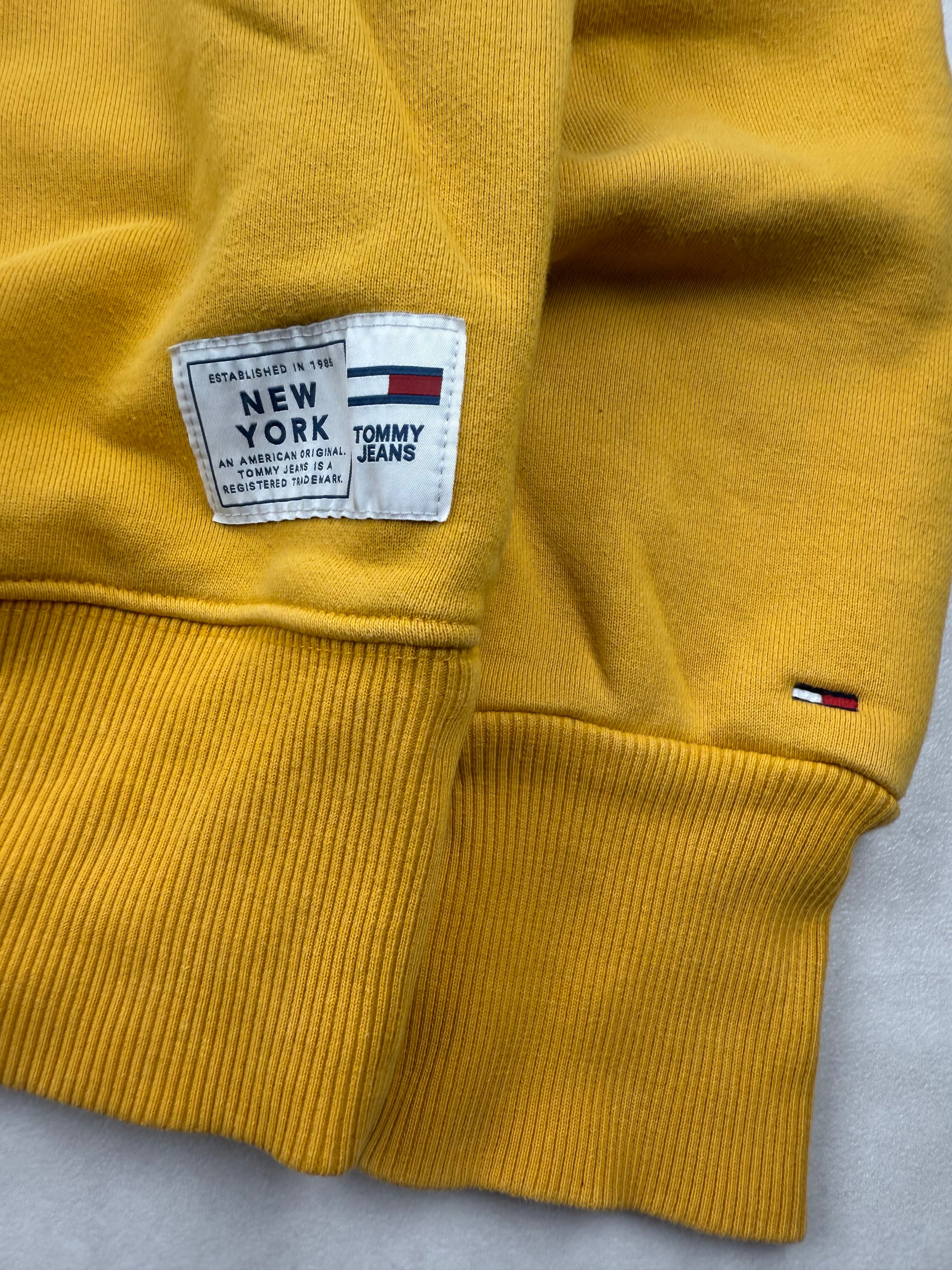 Sweat Tommy Jeans Jaune Moutarde logo Brodé / Oversized - Taille L