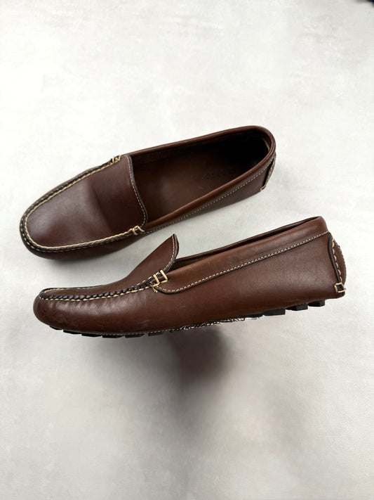 Mocassins Sebago Driver Cuir Marron Semelle Picots - Taille 40,5