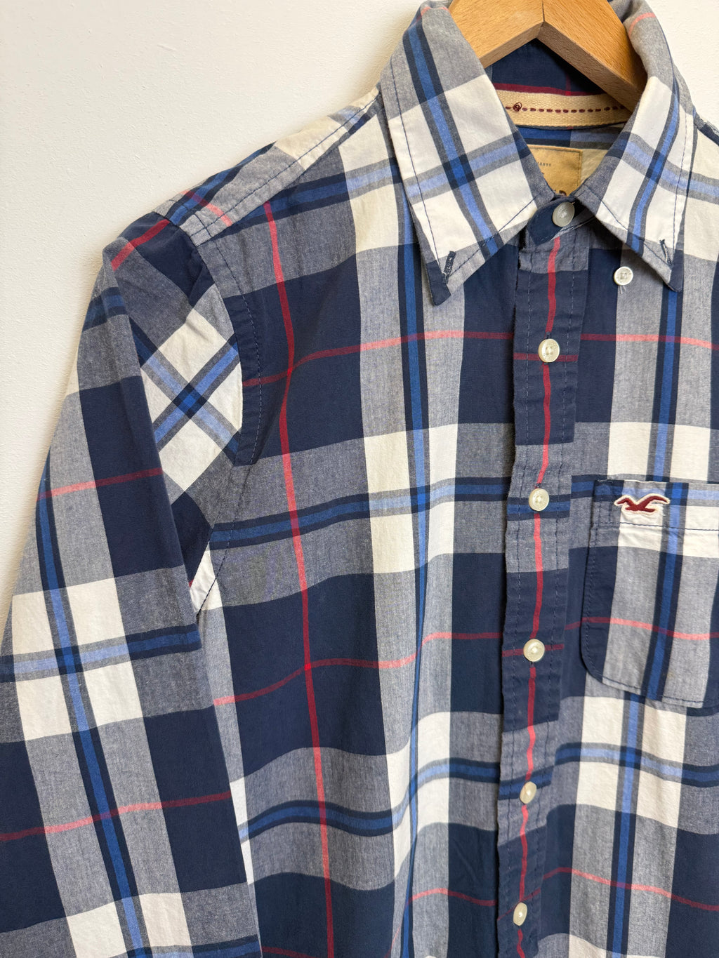 Chemise Hollister à carreaux bleus - taille S