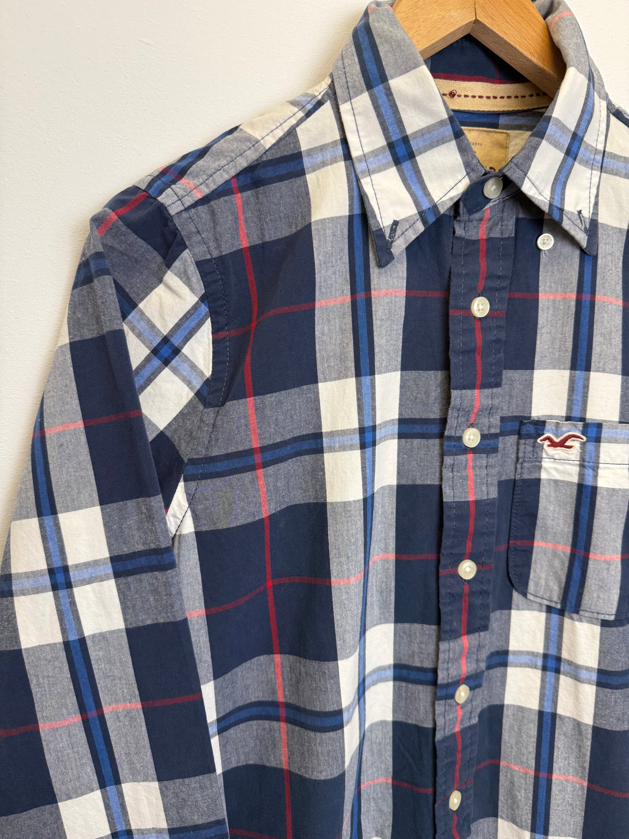 Chemise Hollister à carreaux bleus - taille S