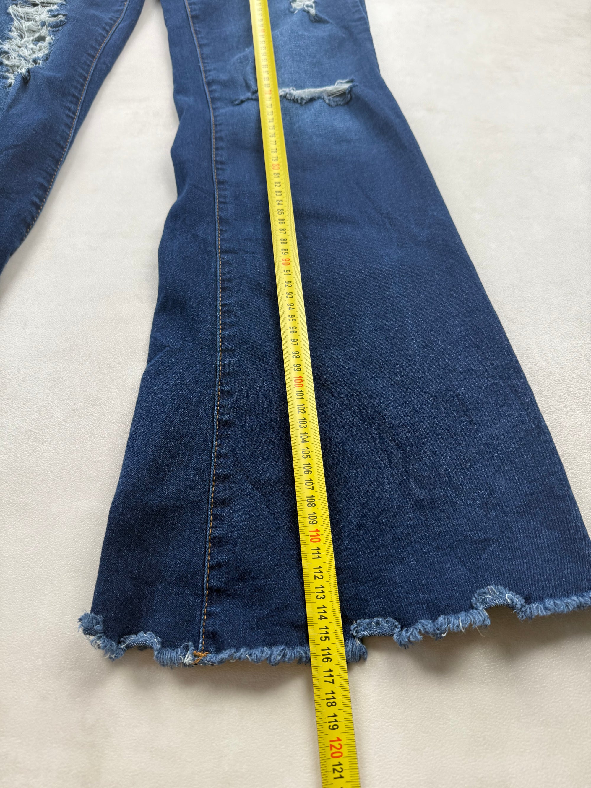 Jean Flare / Patte d'eph Taille Haute Ripped - Femme XXL / FR 44