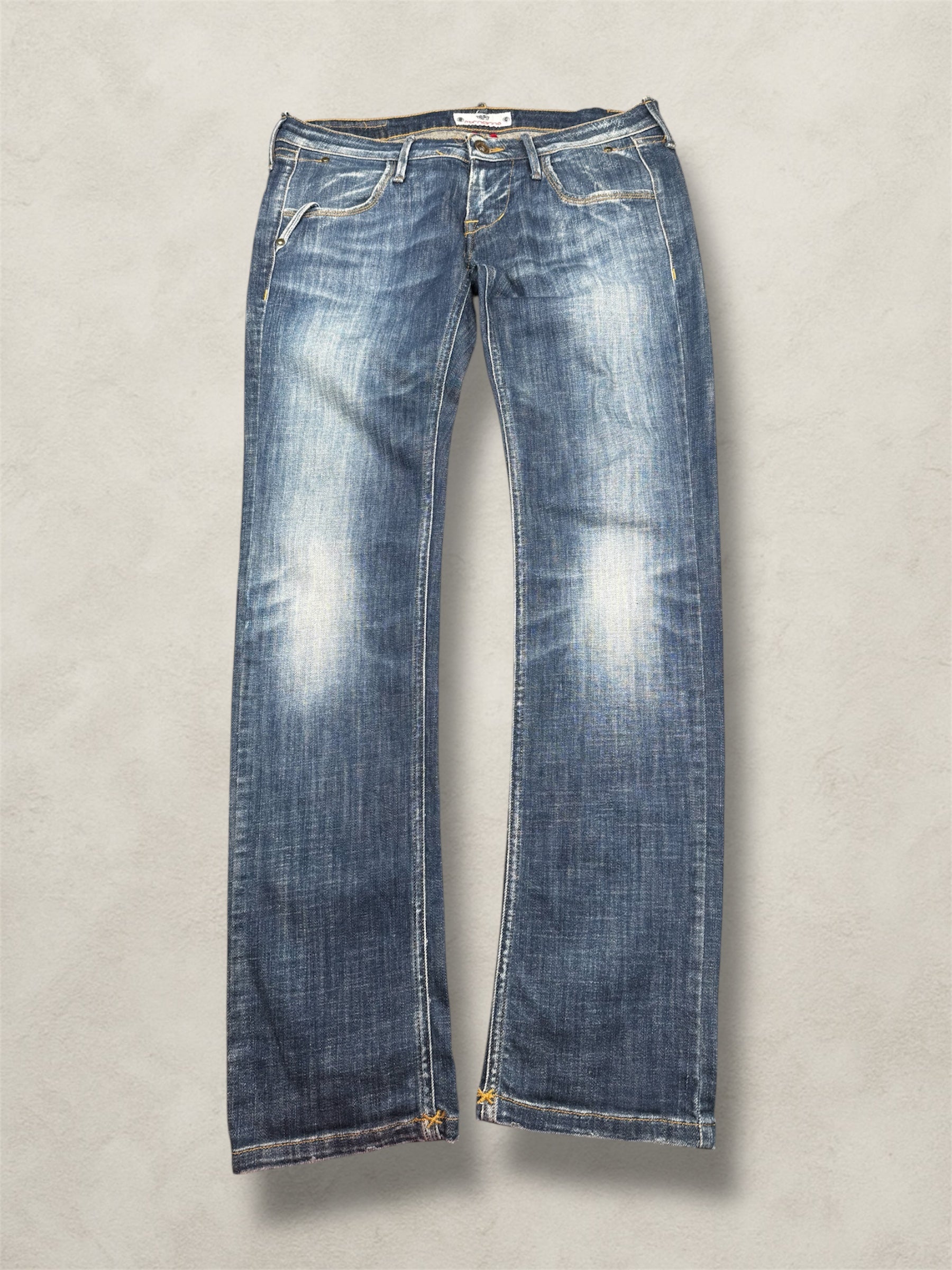 Jean Fornarina bootcut bleu délavé strass Y2k femme – taille 42