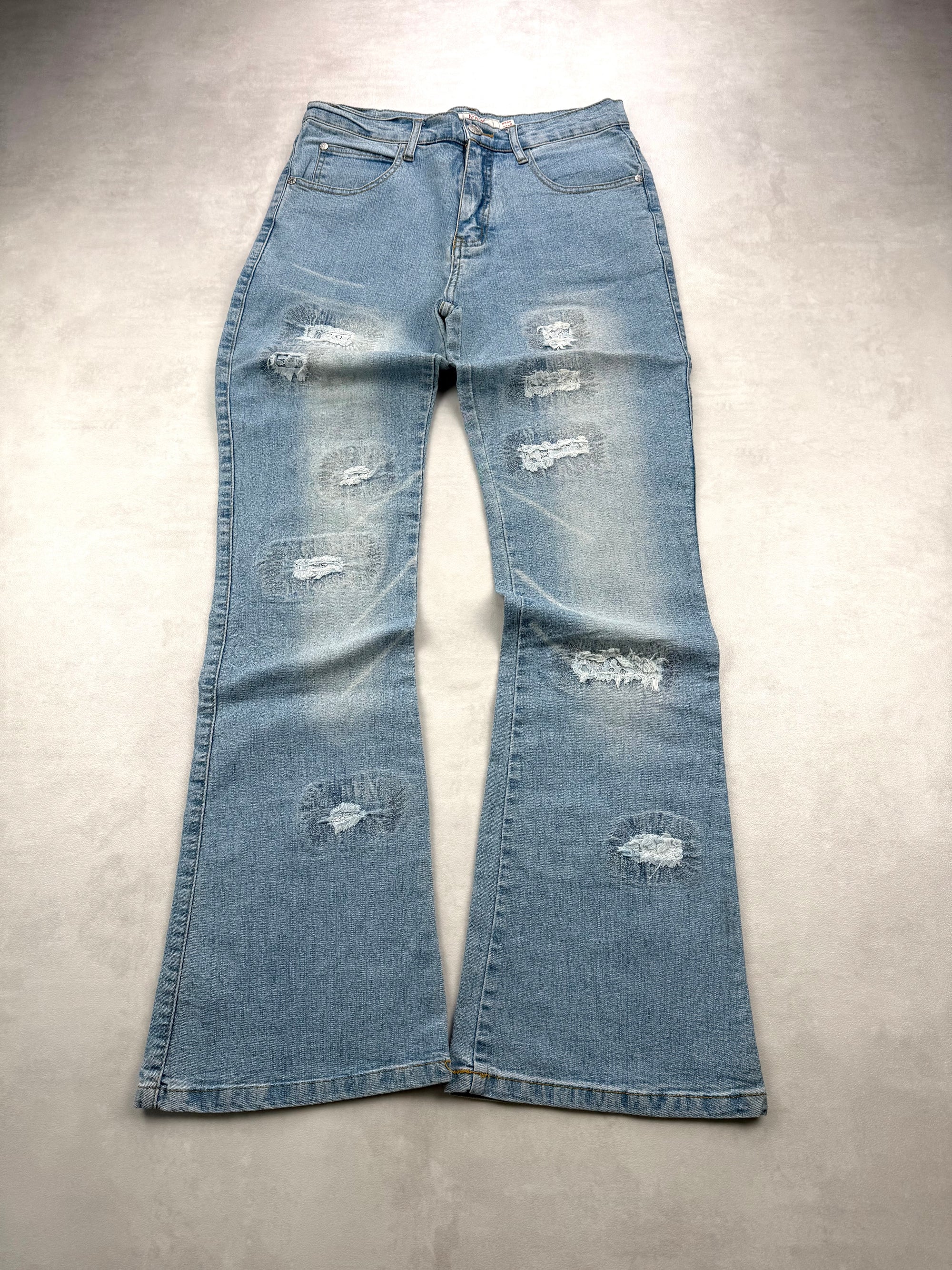 Jean Flare Bootcut NNY - Y2K Ripped & Poche Dentelle - Taille 38