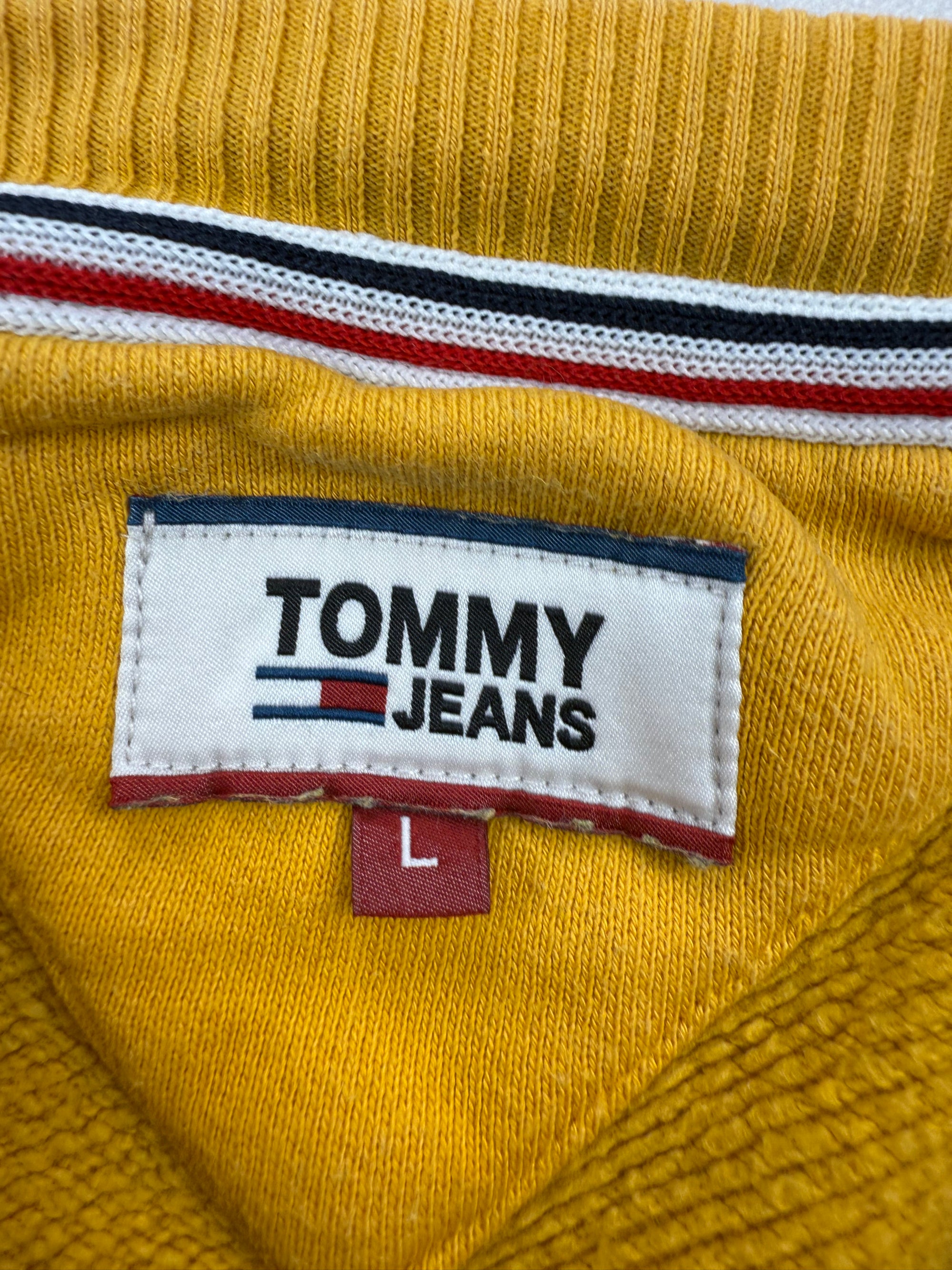 Sweat Tommy Jeans Jaune Moutarde logo Brodé / Oversized - Taille L