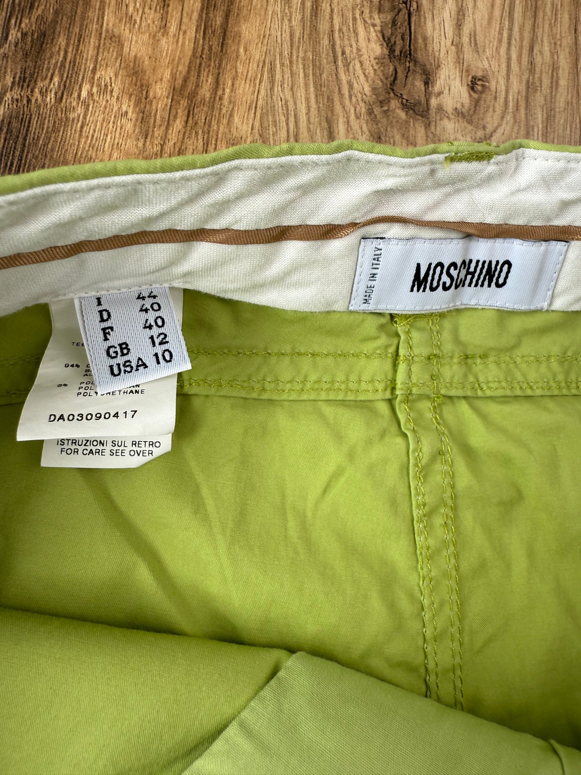 Pantalon été vert Moschino Made in Italy – Taille 40 FR